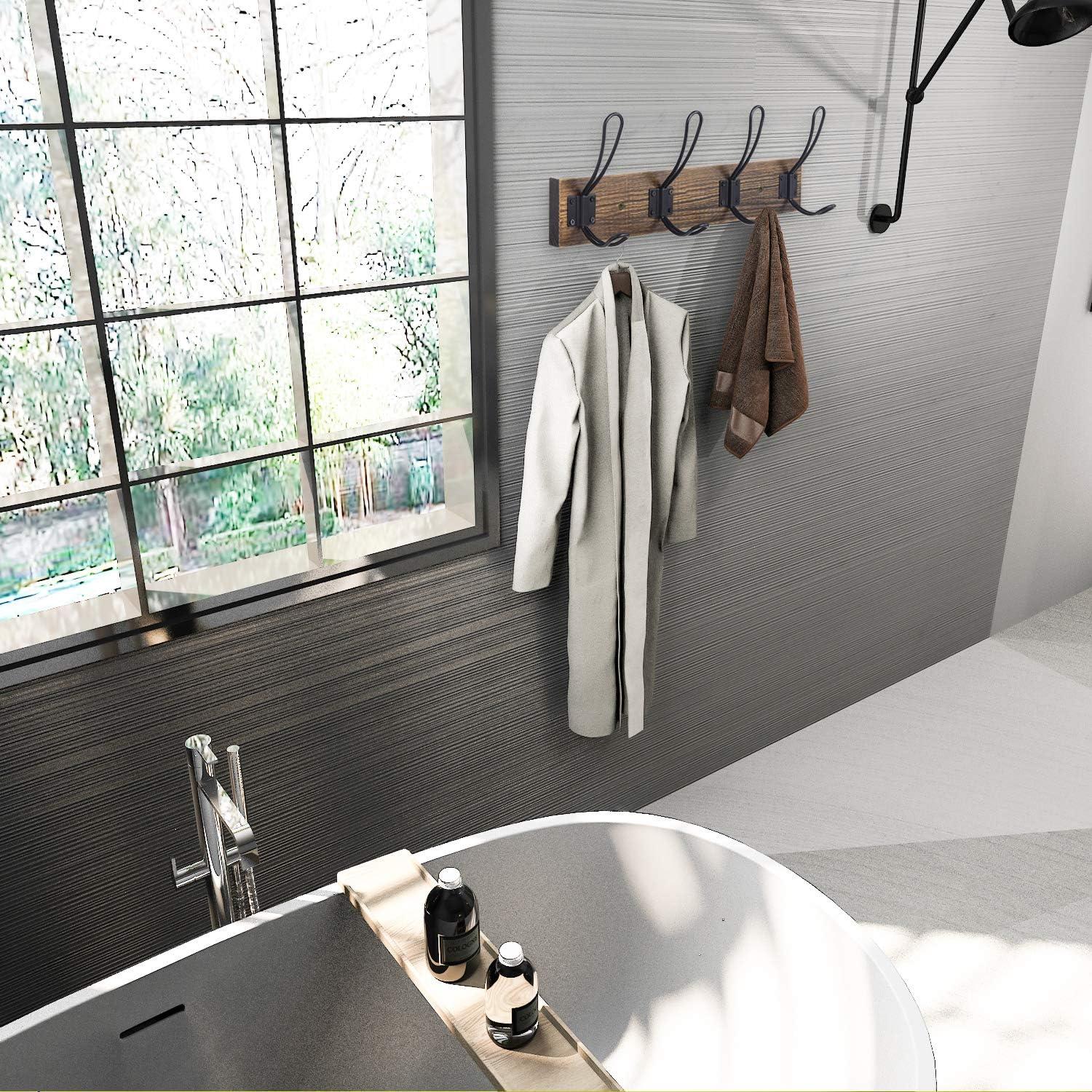 Perchero de Pared Homagic Rústico 4 Ganchos Madera Pino