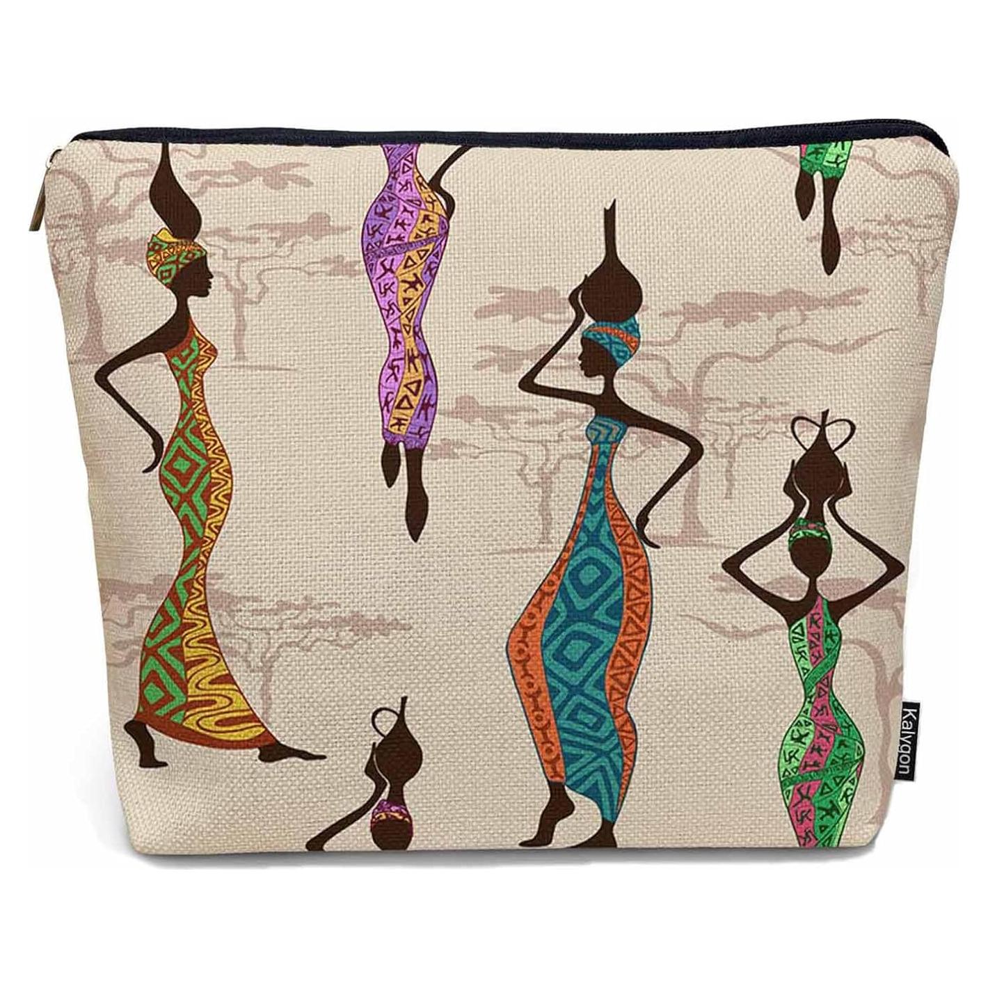 Bolsa de Maquillaje Kalygon Mujer Africana 23x18cm Lino