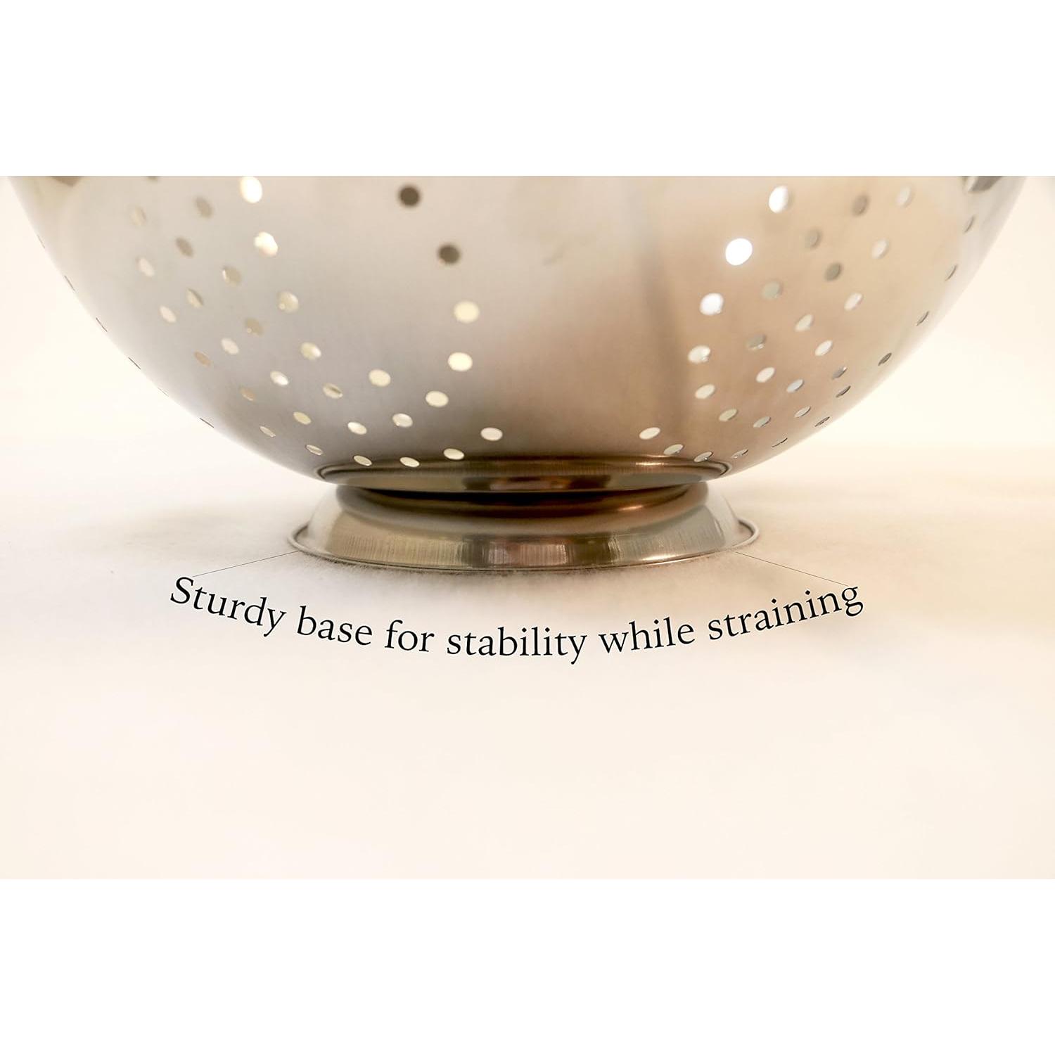 Colador de Acero Inoxidable EXCELSTEEL 5 Qt Alta Resistencia