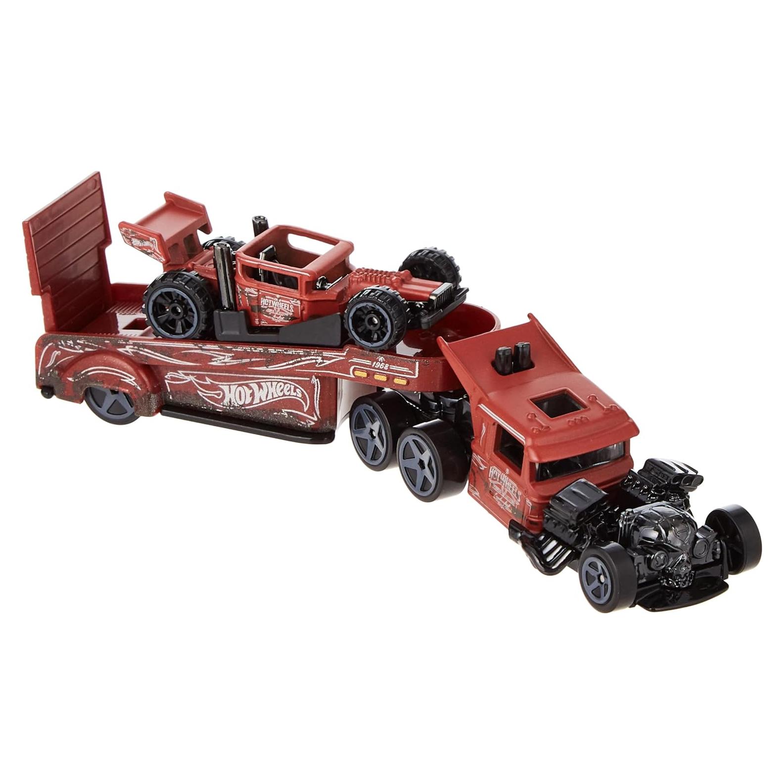 Camión y coche de juguete Hot Wheels Super Rigs 1:64