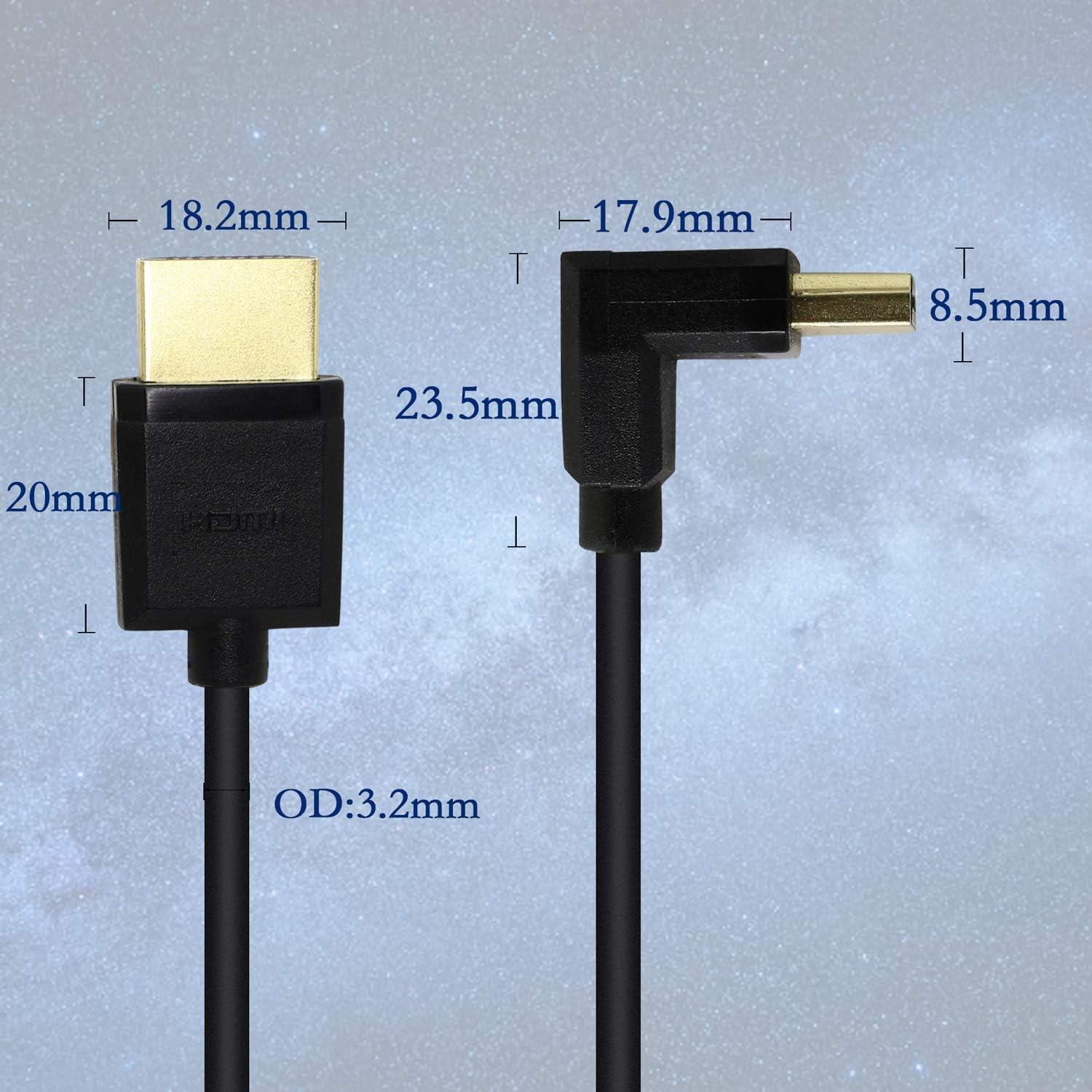Cable HDMI Macho a Macho 15cm PNGKNYOCN 4K 60Hz Ángulo Recto