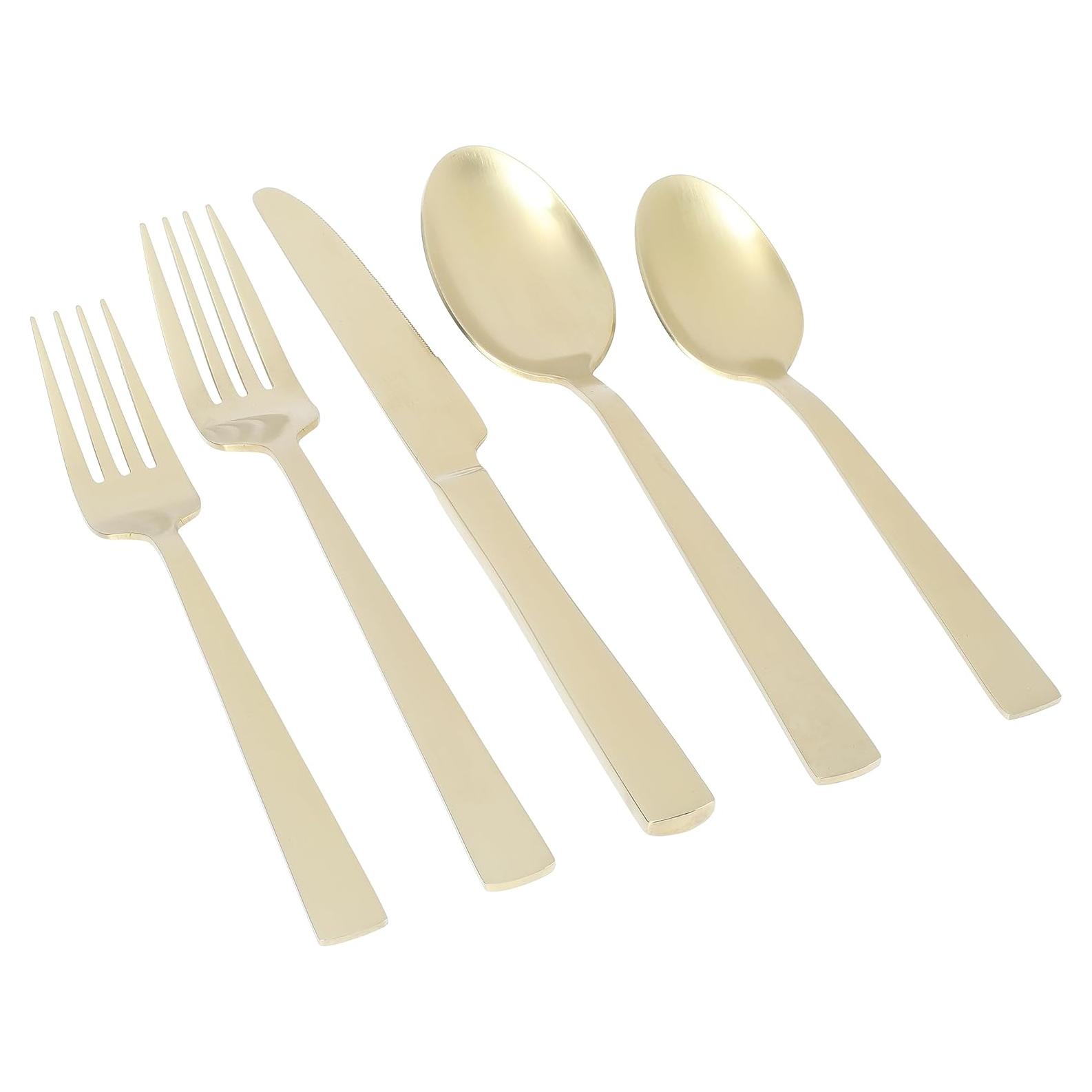 Juego de Cubiertos Gibson Elite 20 Piezas Acero Inoxidable Oro