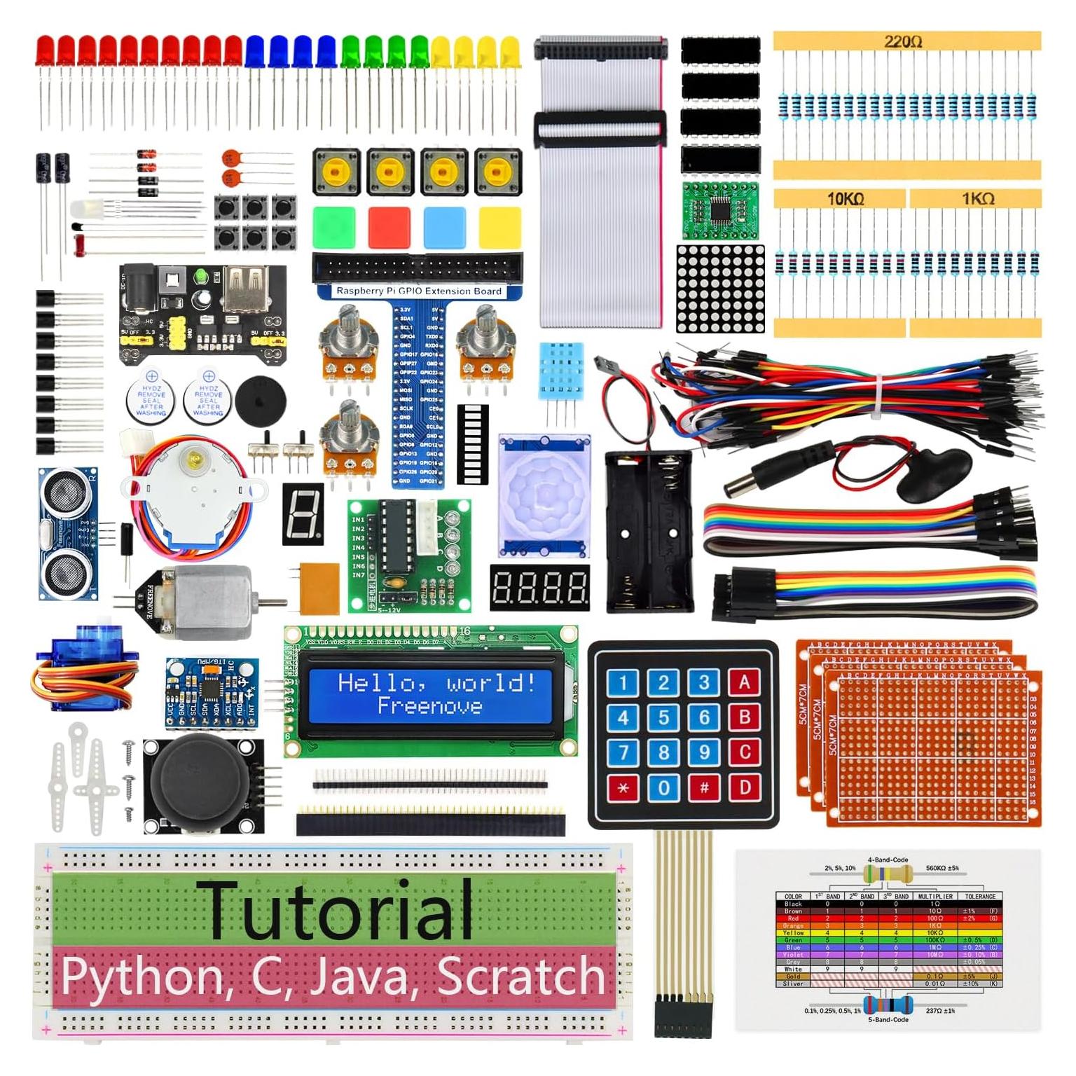 Kit Freenove para Raspberry Pi 5/4B/3B+ 223 Artículos