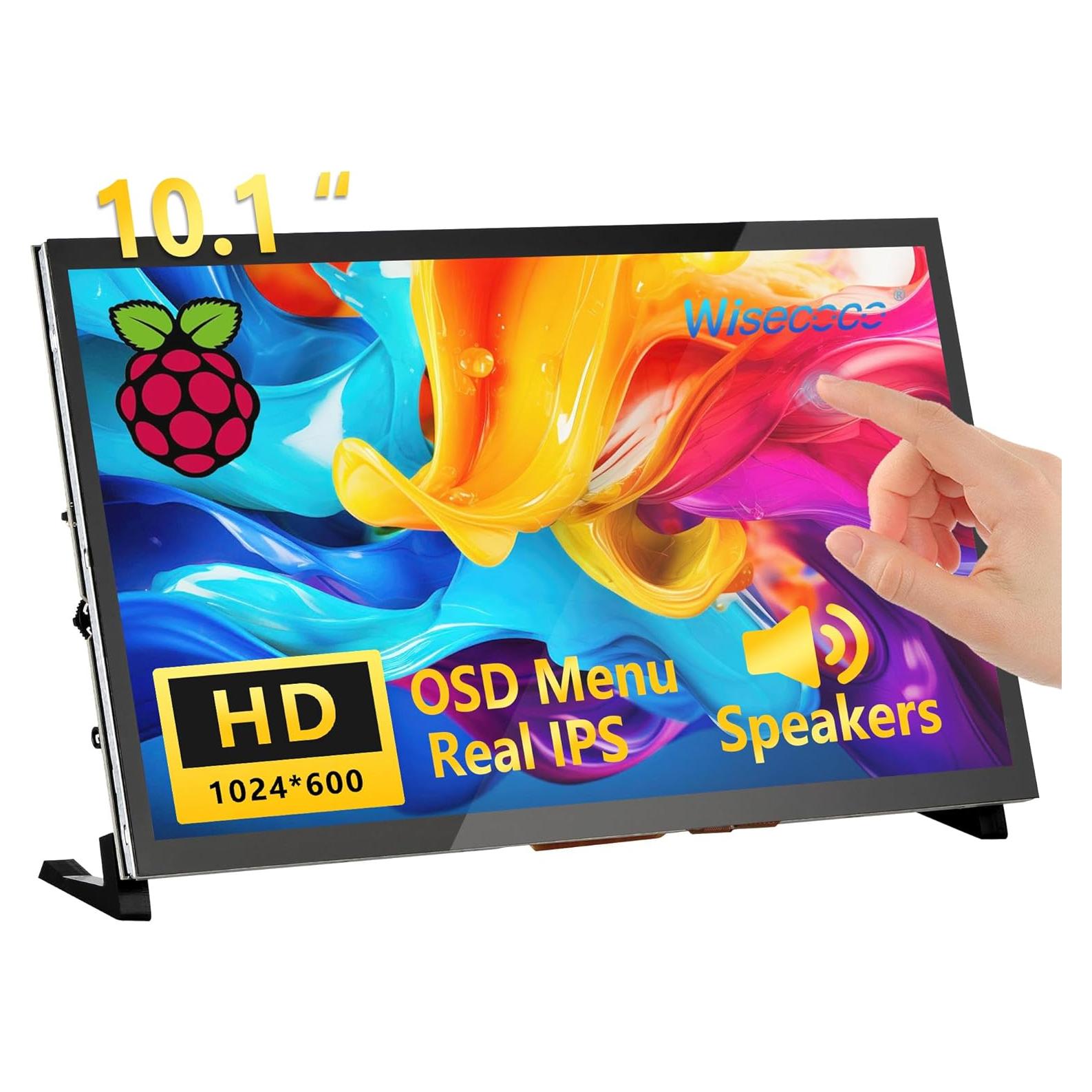 Monitor Táctil 10.1" Wisecoco LCD IPS 1024x600 HDMI