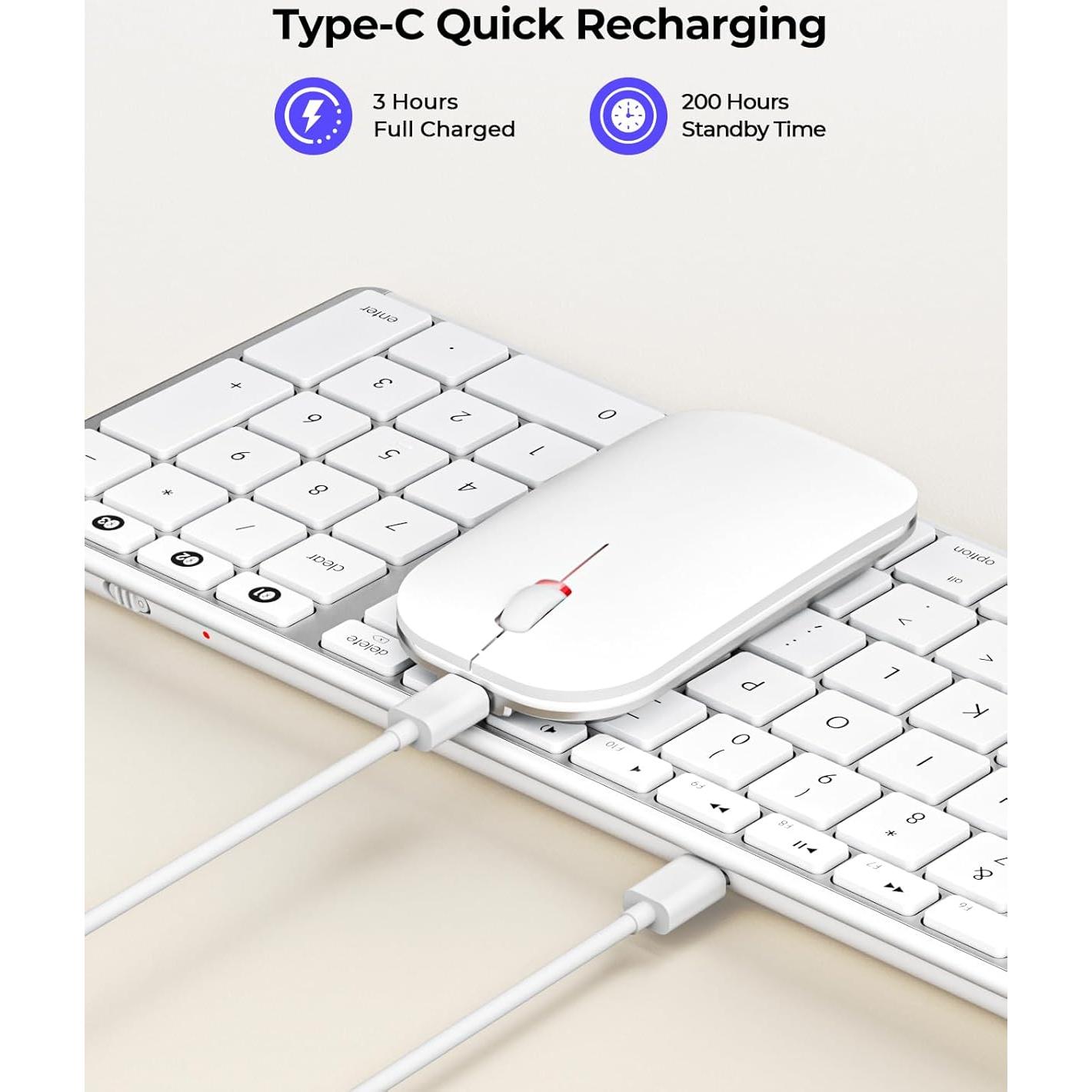 Teclado y Ratón Bluetooth seenda SKM64-2 Inalámbricos Mac