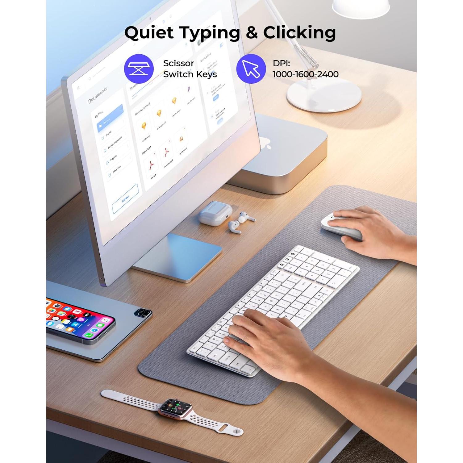 Teclado y Ratón Bluetooth seenda SKM64-2 Inalámbricos Mac