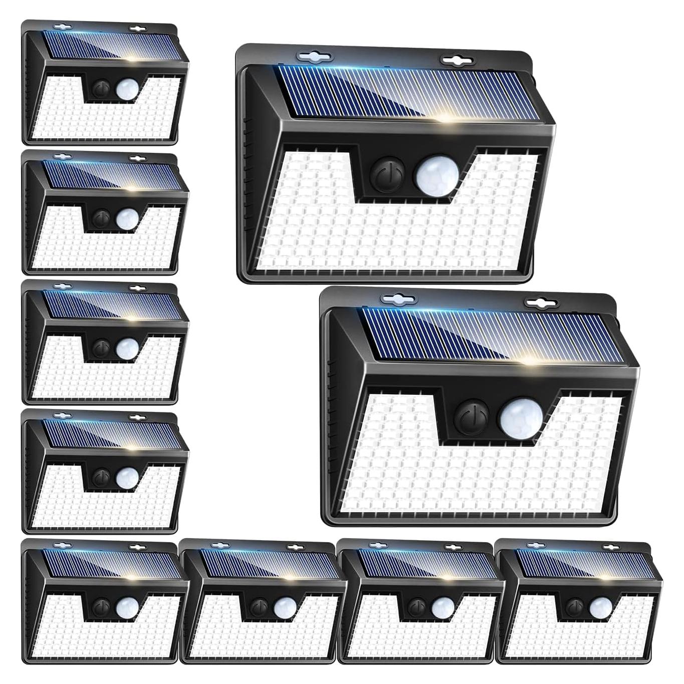 Luces Solares Peasur 10 Paquete 140 LED Seguridad Exterior