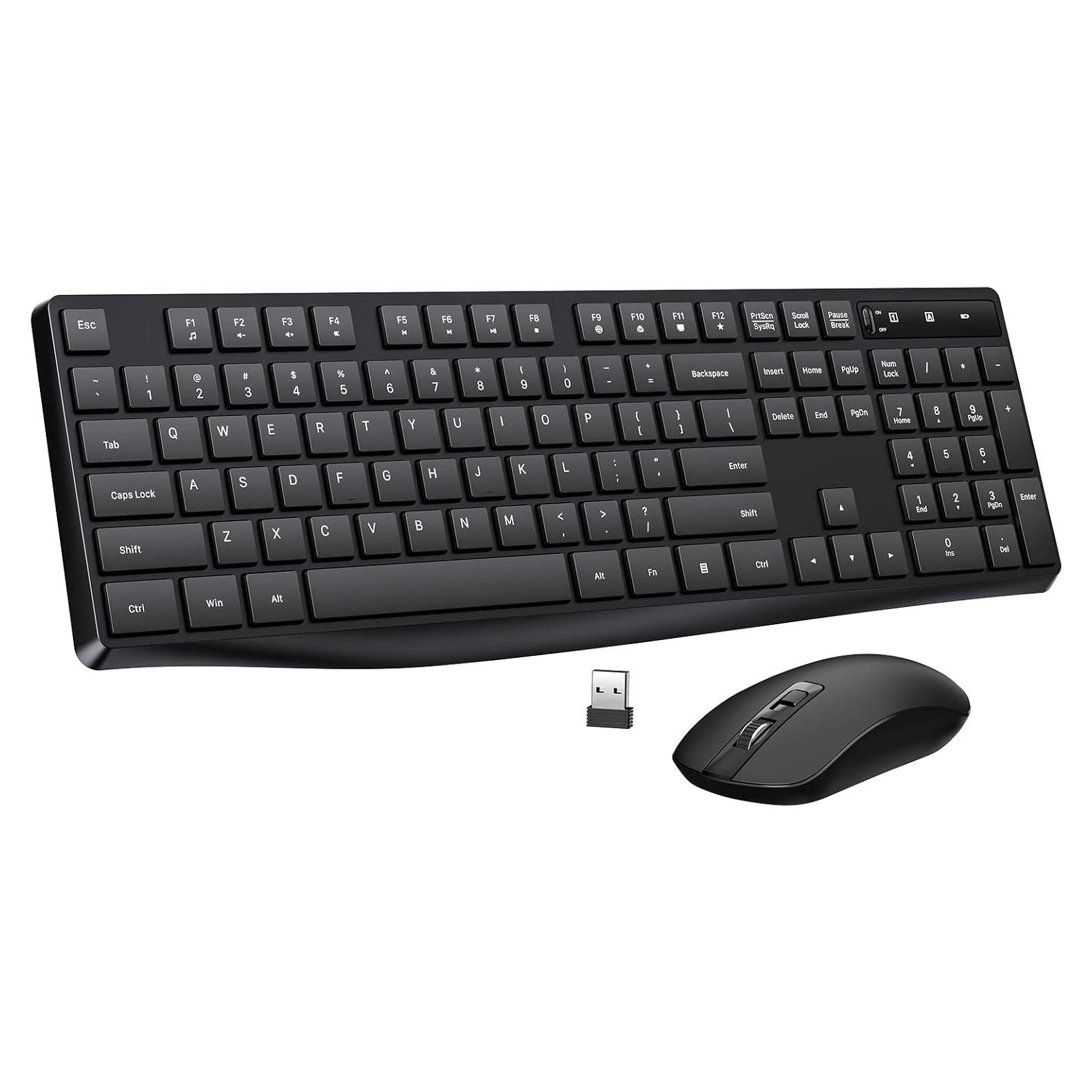 Combo Teclado y Ratón Inalámbricos Lovaky 2.4G Negro