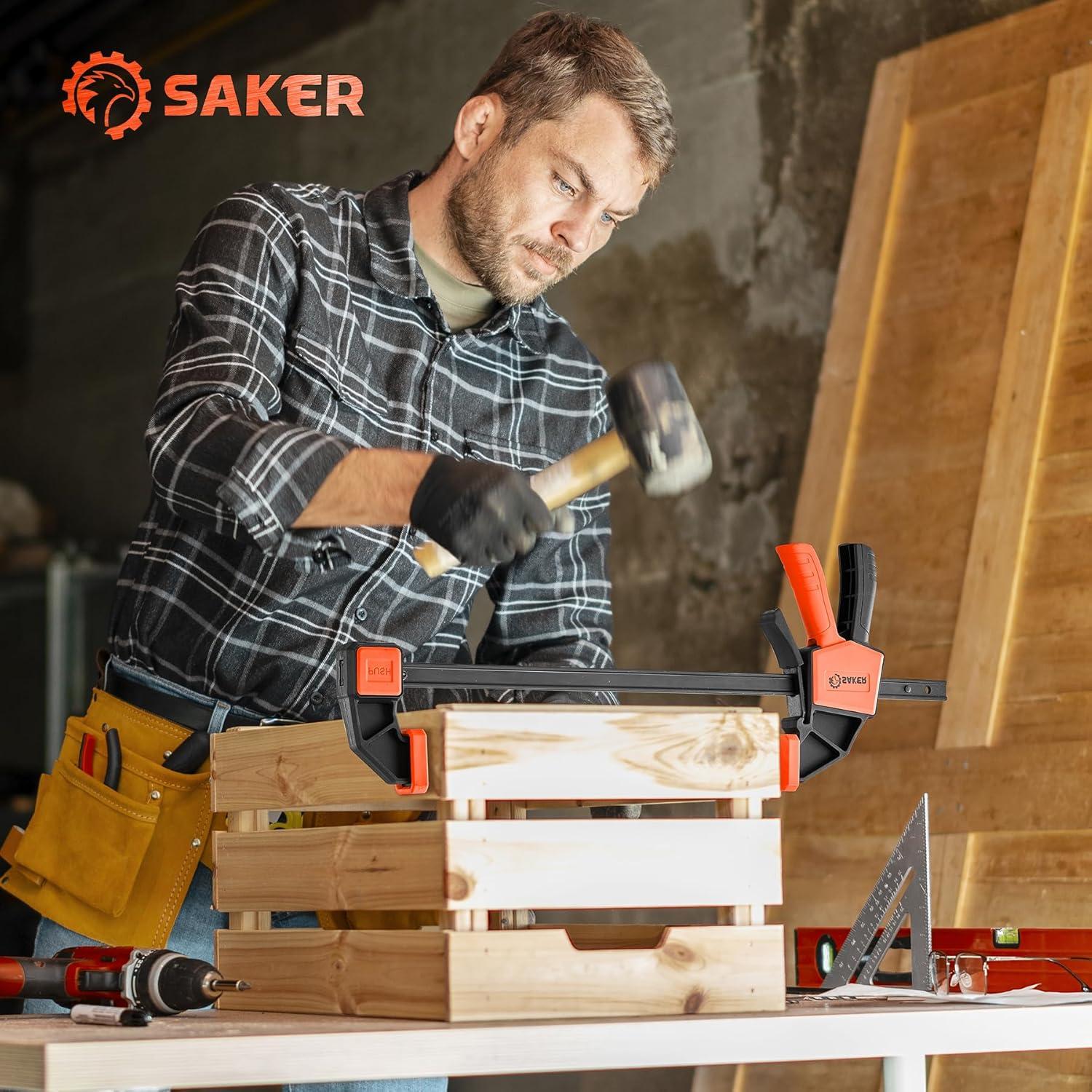 Abrazaderas Saker 6" (15,24 cm) Conjunto de Carpintería