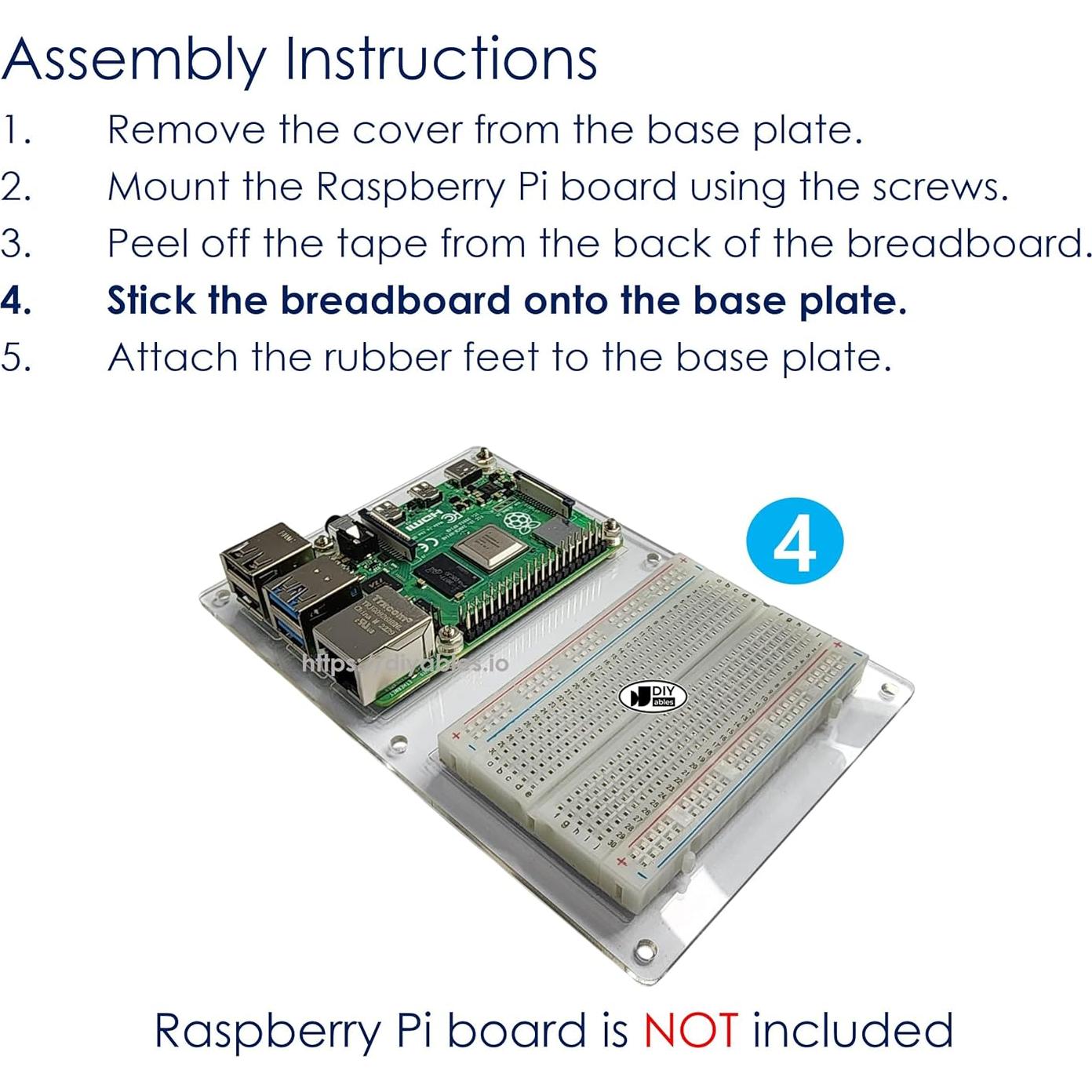 Placa Base DIYables con Breadboard para Raspberry Pi