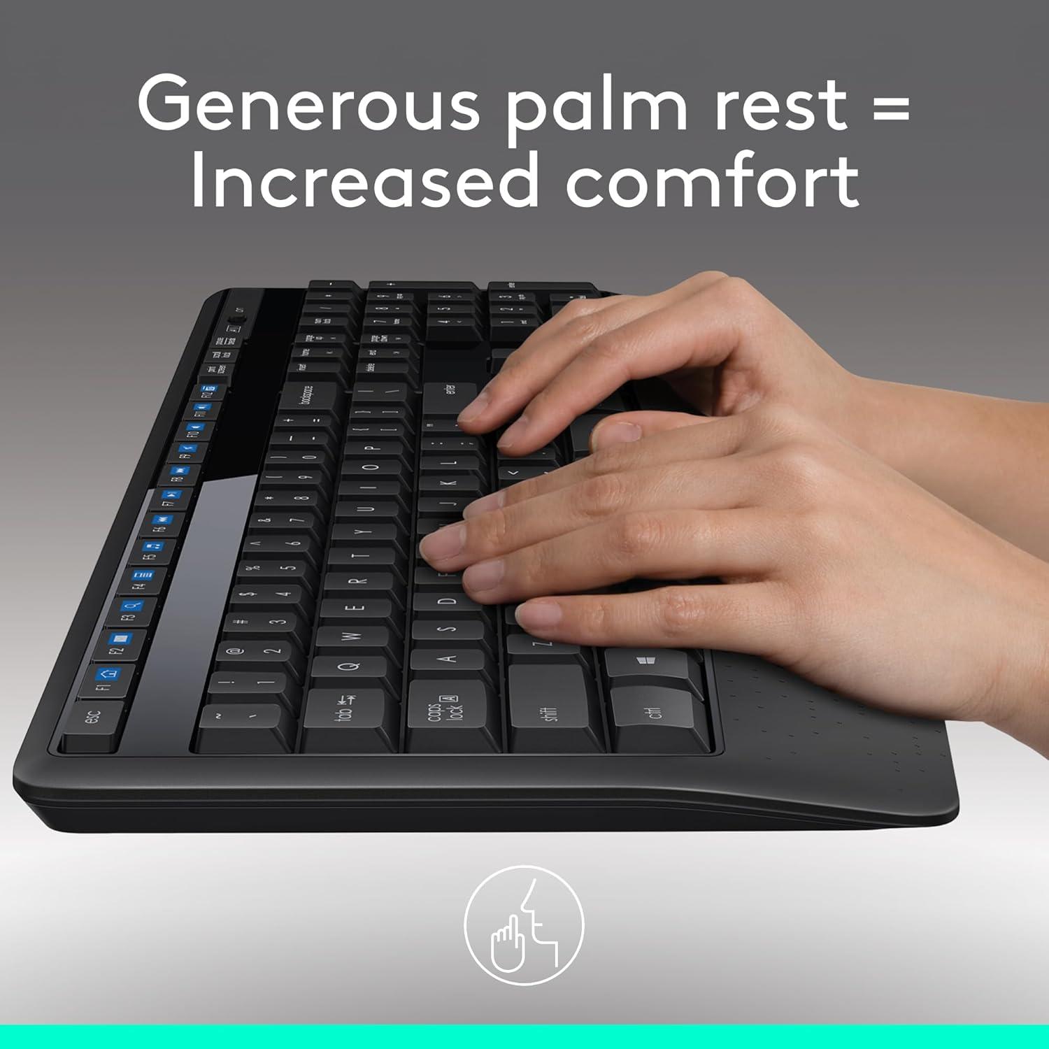Combo Inalámbrico Logitech MK345 Teclado y Ratón Ergonómico