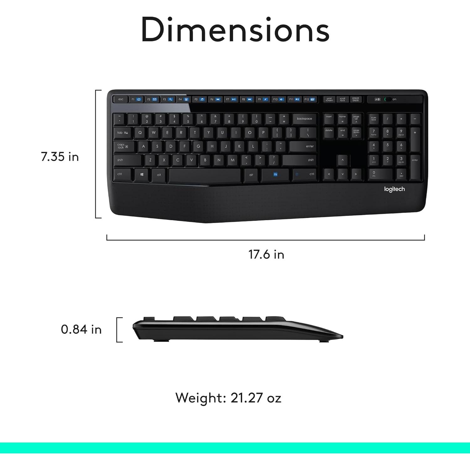Combo Inalámbrico Logitech MK345 Teclado y Ratón Ergonómico