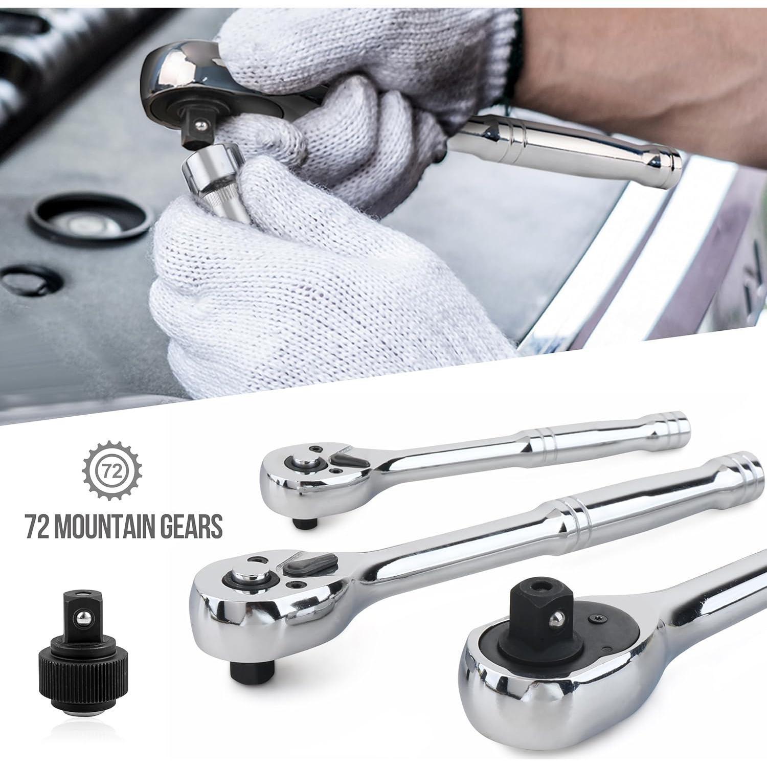 Juego de herramientas 201 piezas Amazon Basics con estuche