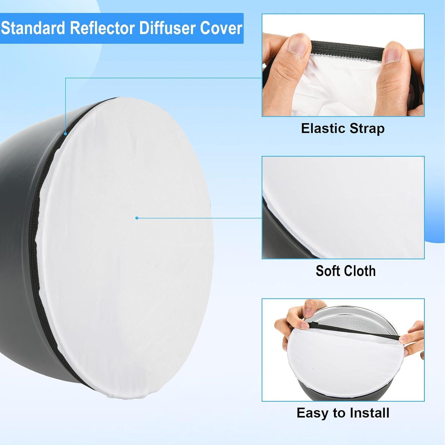 Funda Difusora Reflectora Cosmos 6 Pcs 18cm Blanca para Fotografía