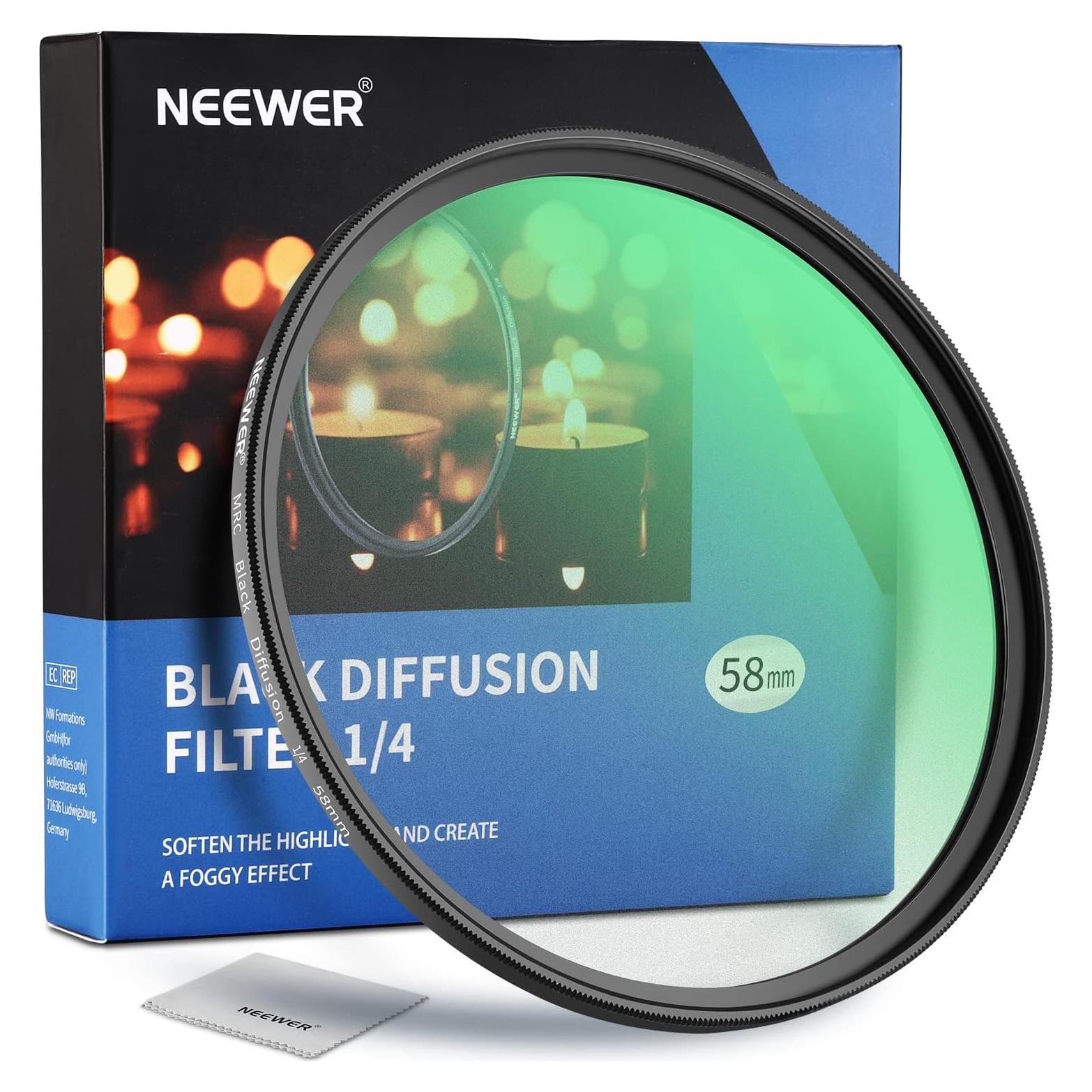 Filtro de Difusión Negra NEEWER 58mm 1/4 para Fotografía