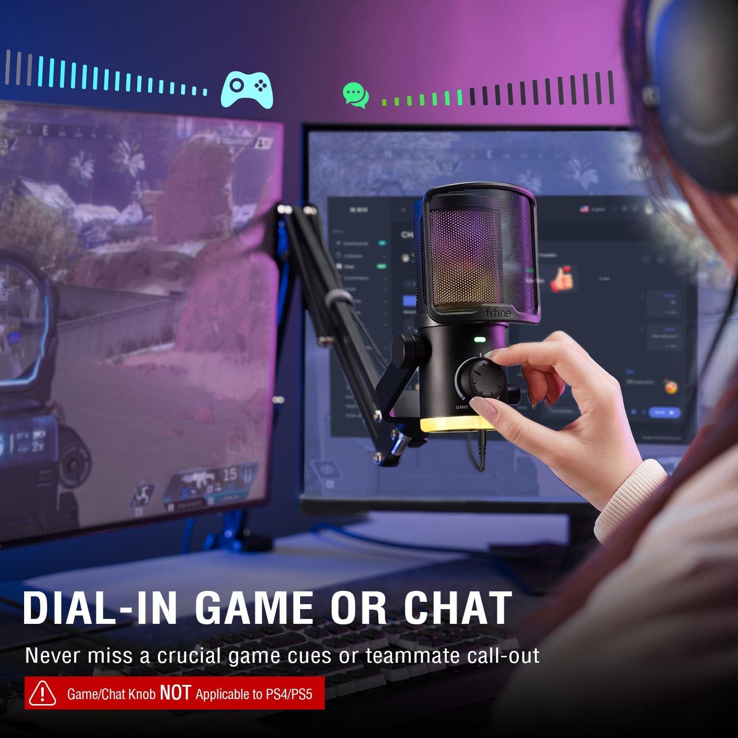 Micrófono USB FIFINE AM6 con Soporte de Brazo y RGB