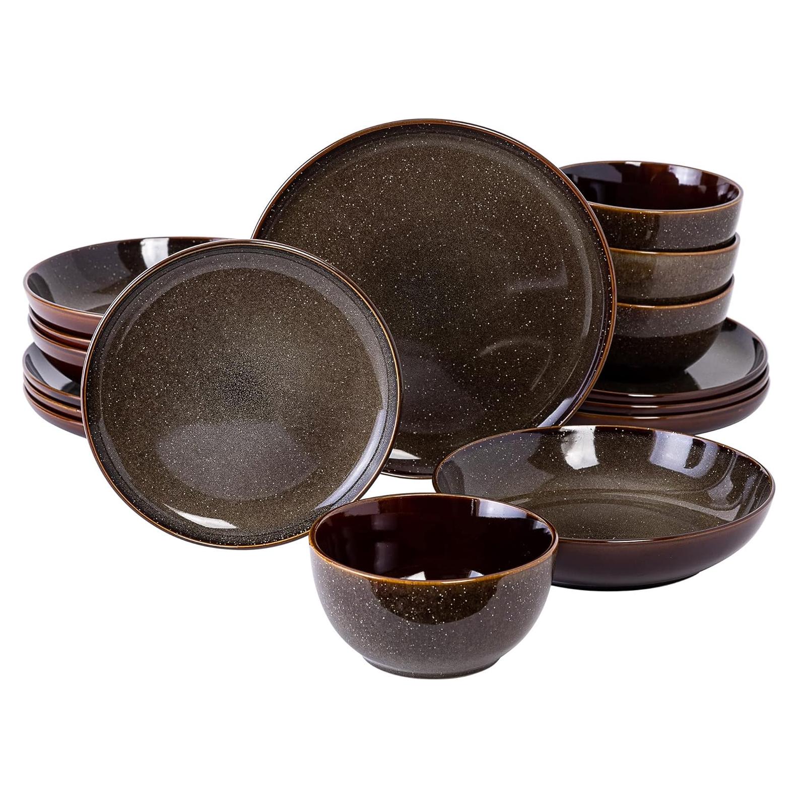 Juego de vajilla Gibson Elite Edwina 16 piezas verde