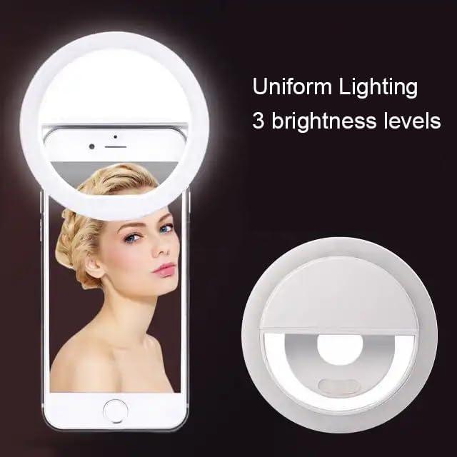 Anillo de Luz Selfie Genérico LED Recargable 3 Niveles