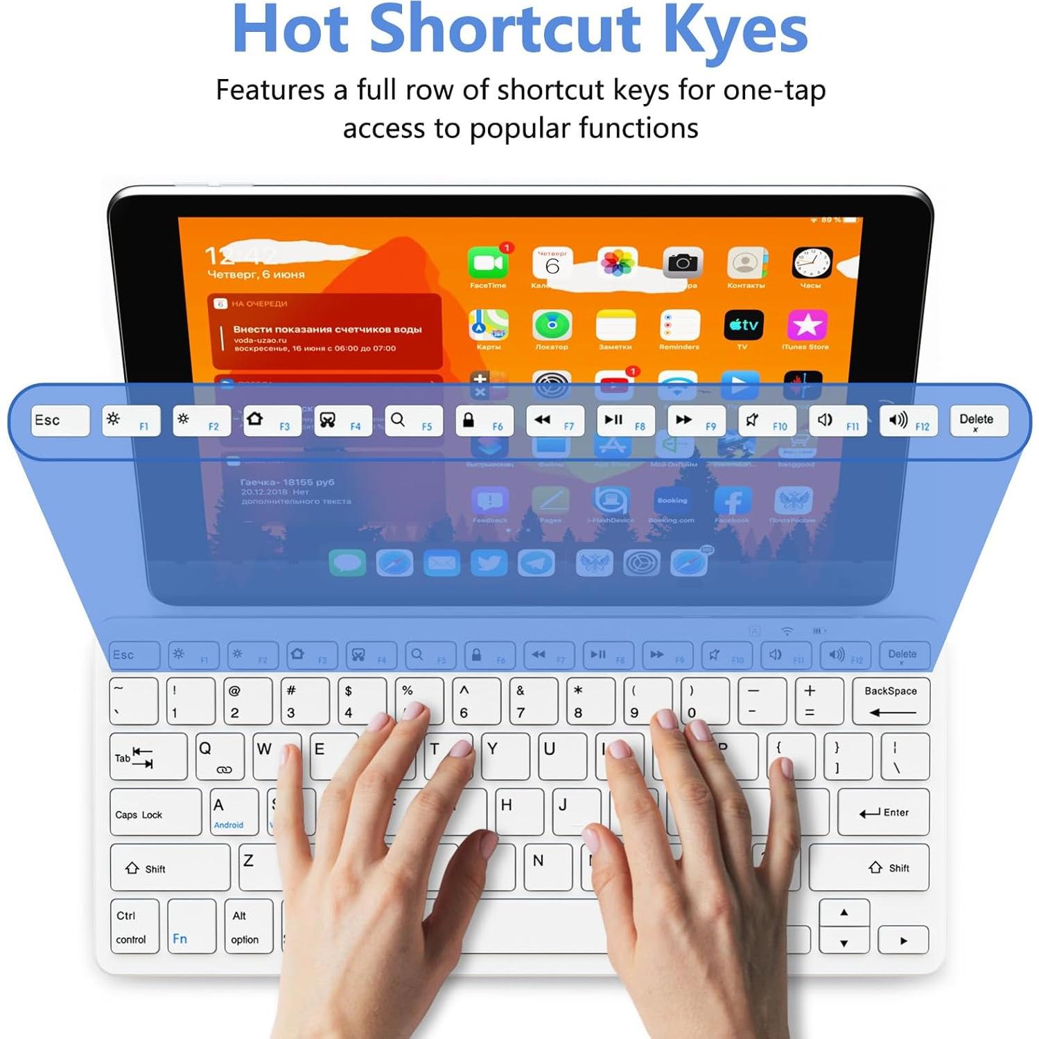Teclado Bluetooth MMK Inalámbrico para iPad 10.2 y Pro