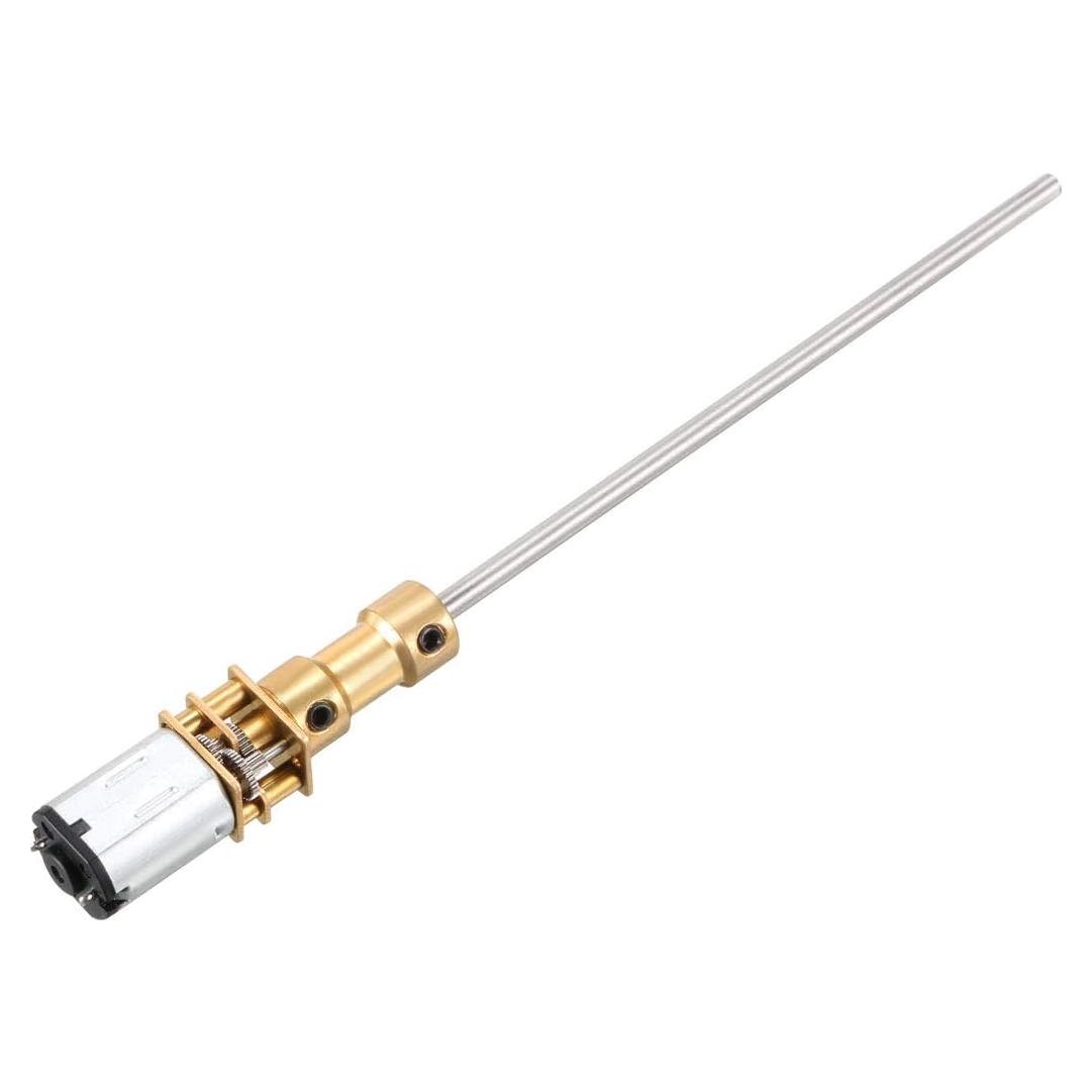 Motor de engranaje N20 12V 1000RPM uxcell eje largo 100x3mm