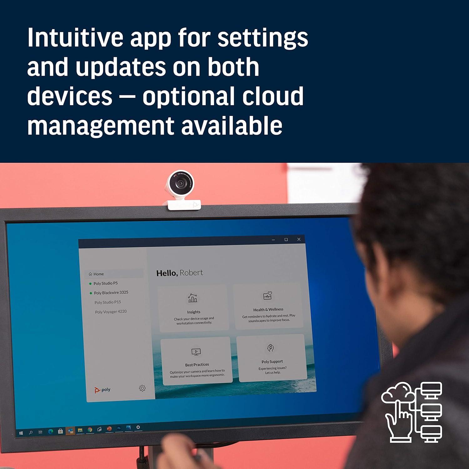 Cámara Web Plantronics Poly Studio P5 1080p HD + Altavoz Sync 20+