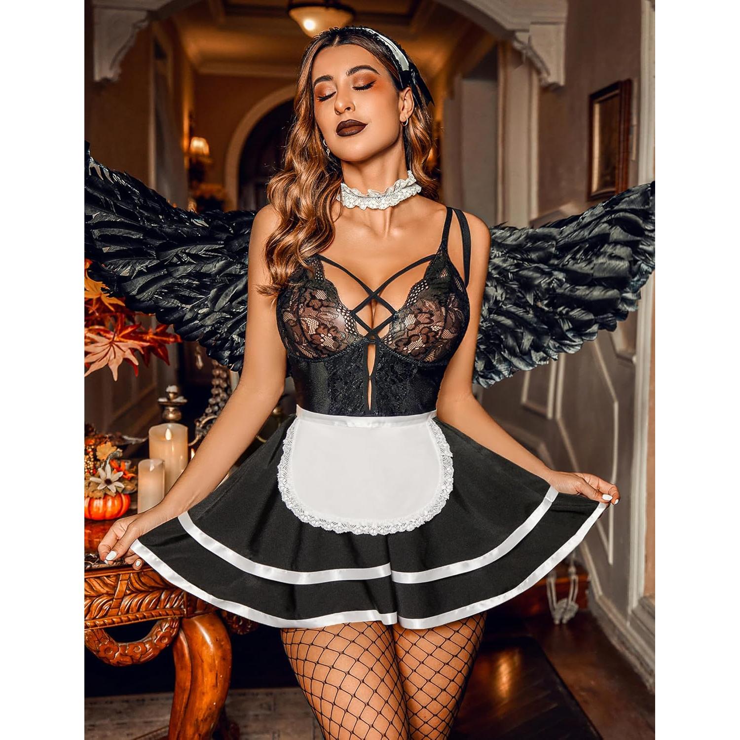 Avidlove Lencería Sexy de Sirvienta para Mujeres Babydoll