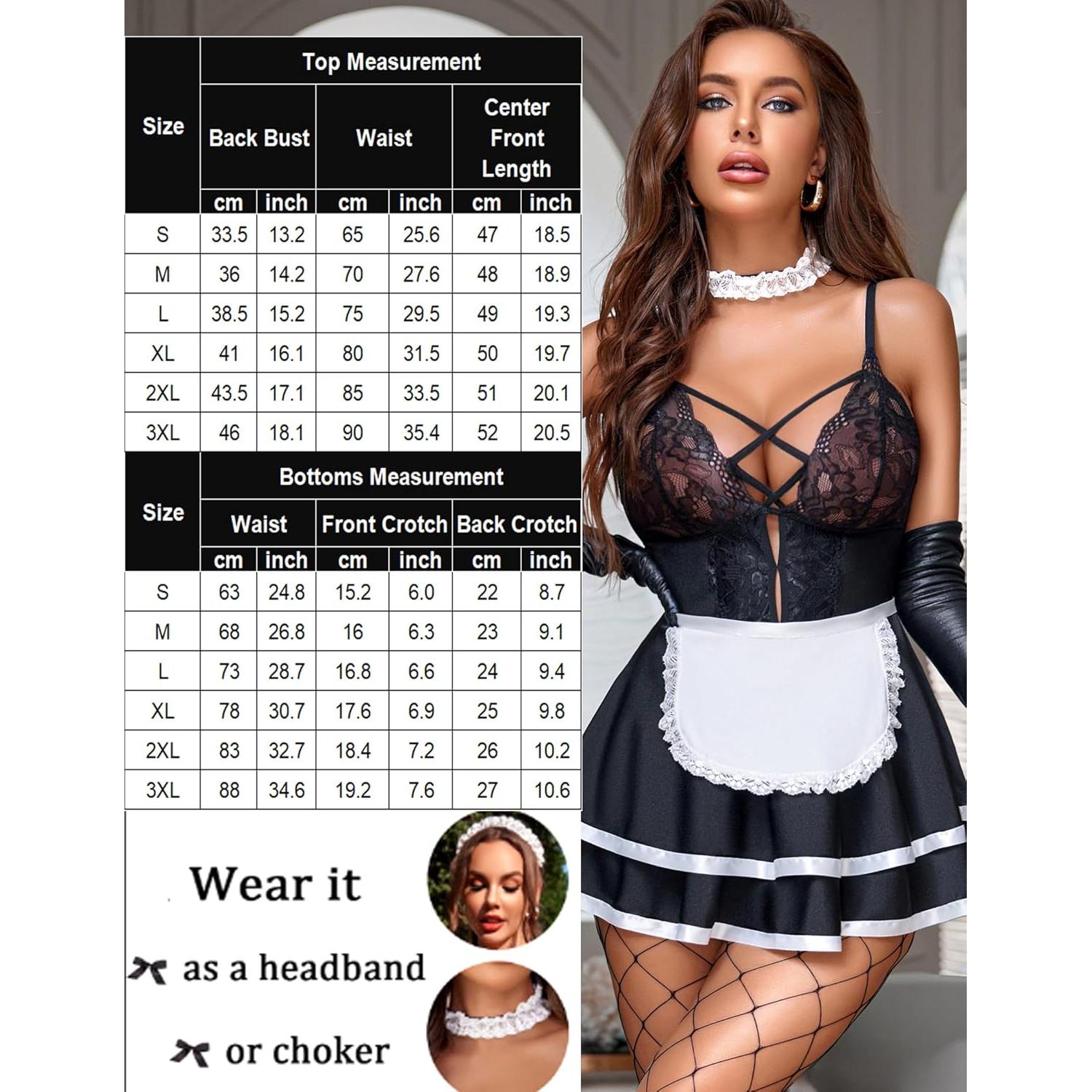 Avidlove Lencería Sexy de Sirvienta para Mujeres Babydoll