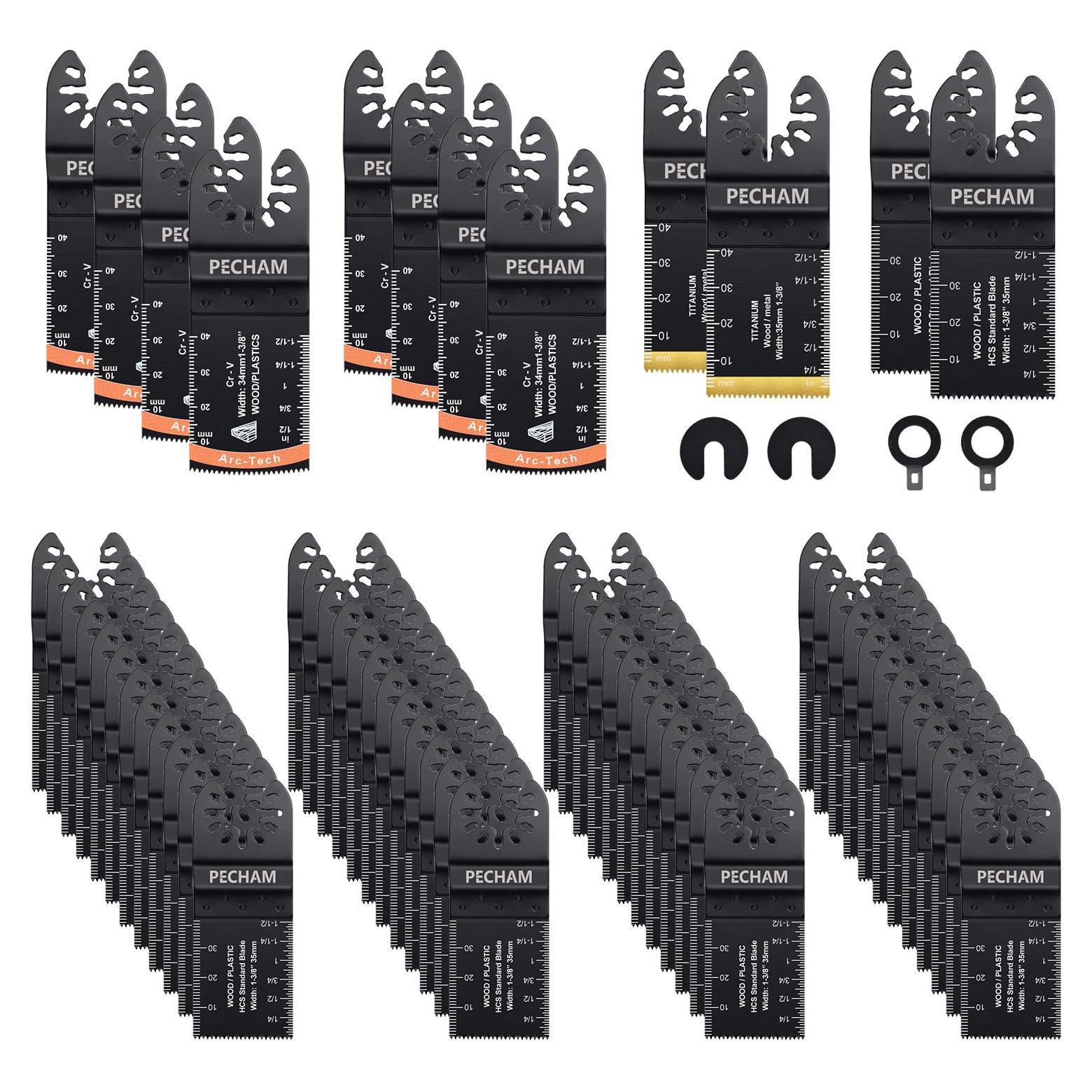 Hojas de sierra oscilante PECHAM 64PCS para madera y metal