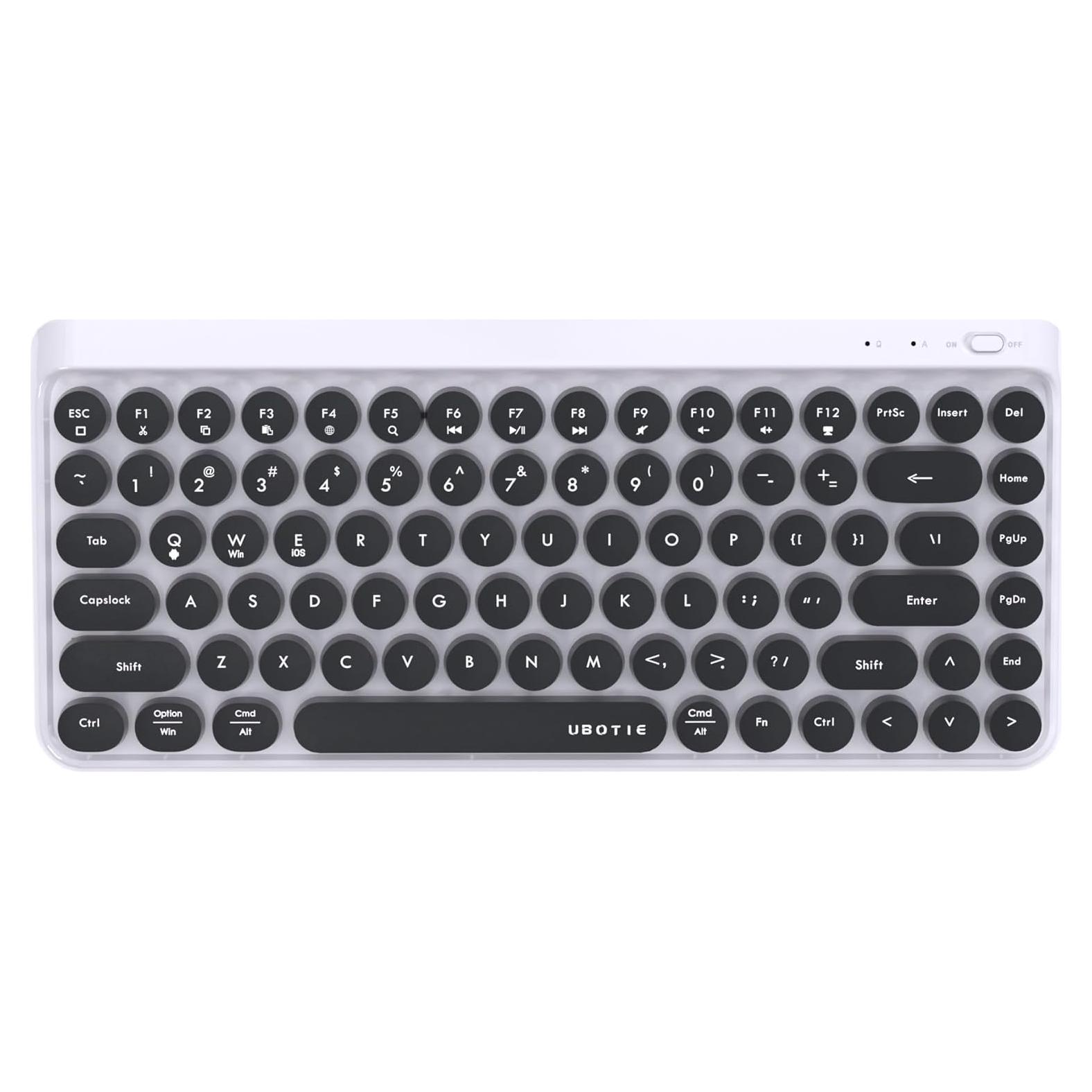 Teclado Bluetooth Retro UBOTIE 84 Teclas Colorido Inalámbrico