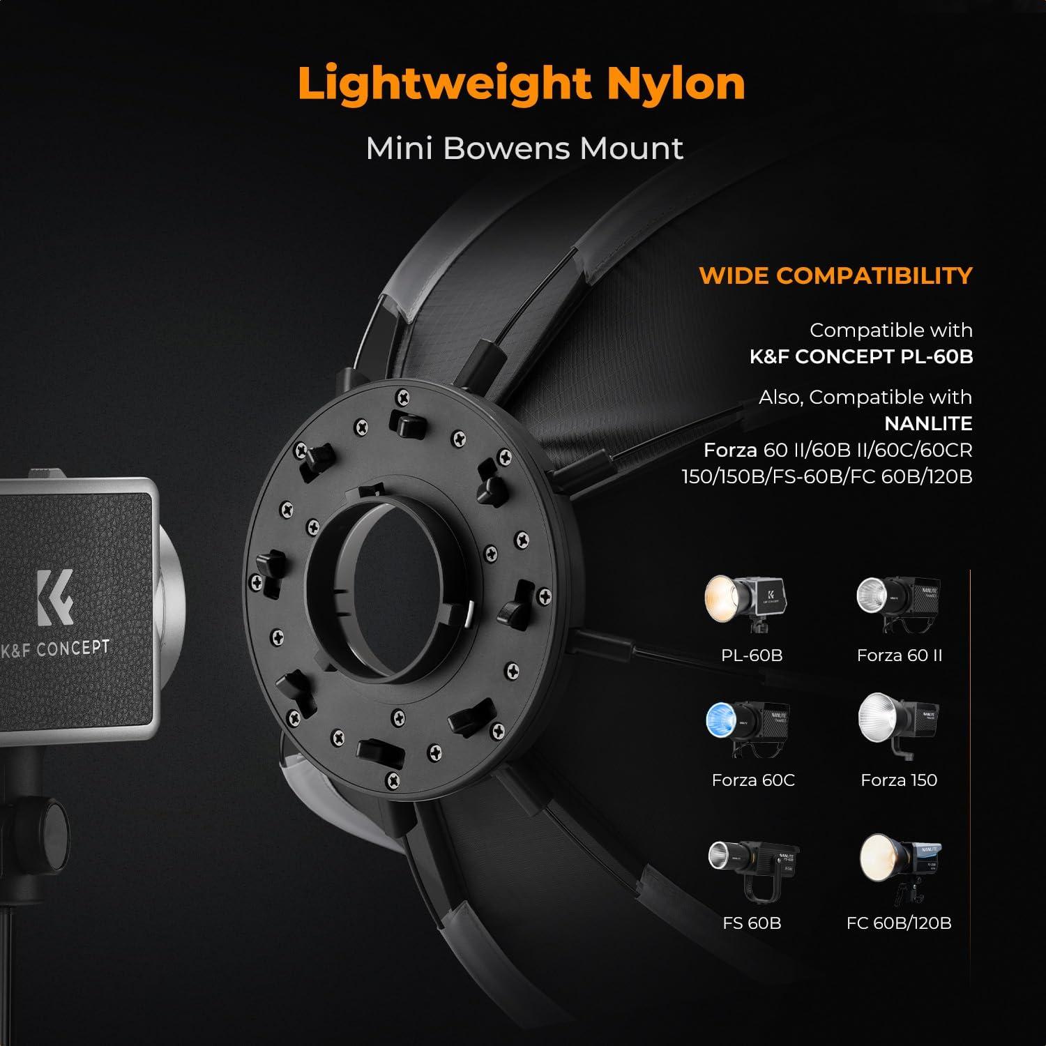 Softbox Octagonal Mini K&F Concept 40cm para Luz PL-60B