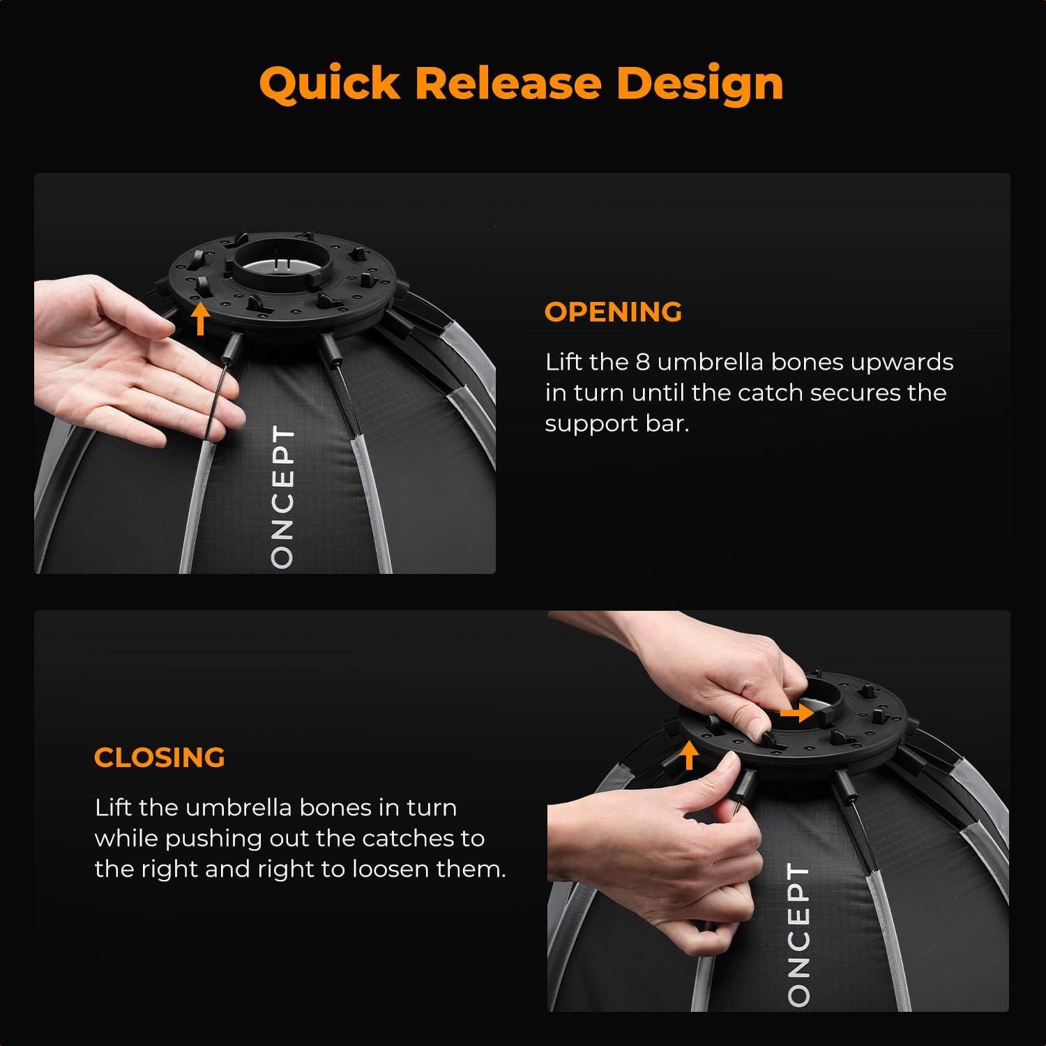 Softbox Octagonal Mini K&F Concept 40cm para Luz PL-60B