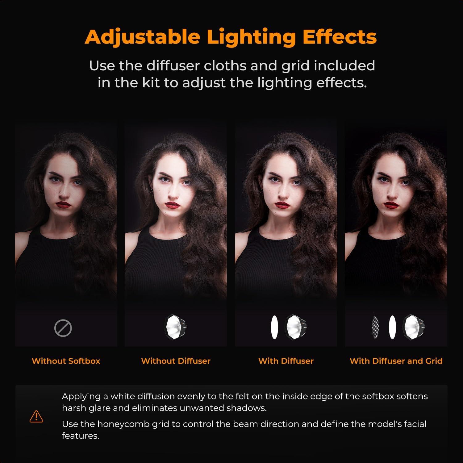 Softbox Octagonal Mini K&F Concept 40cm para Luz PL-60B