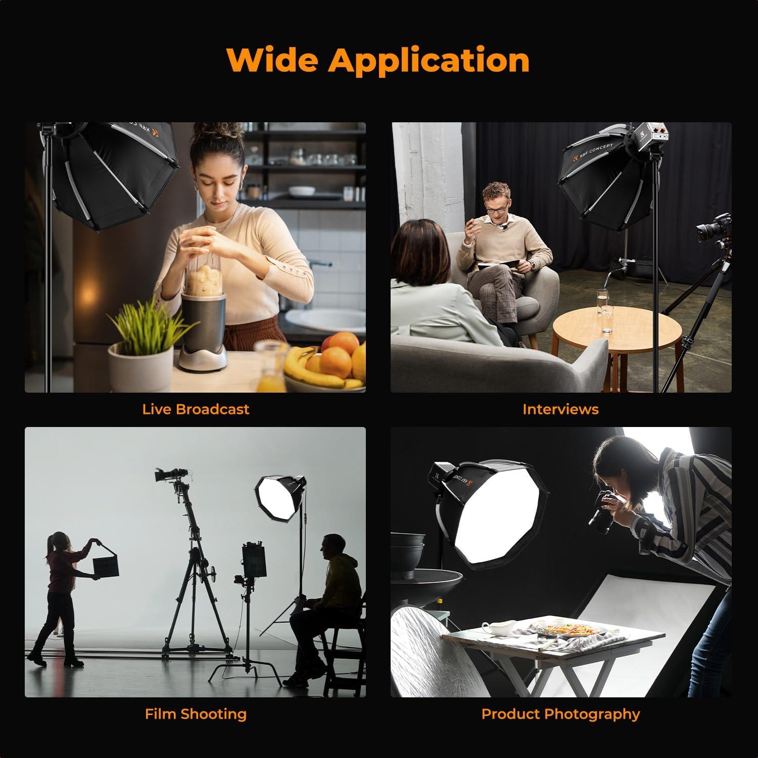 Softbox Octagonal Mini K&F Concept 40cm para Luz PL-60B