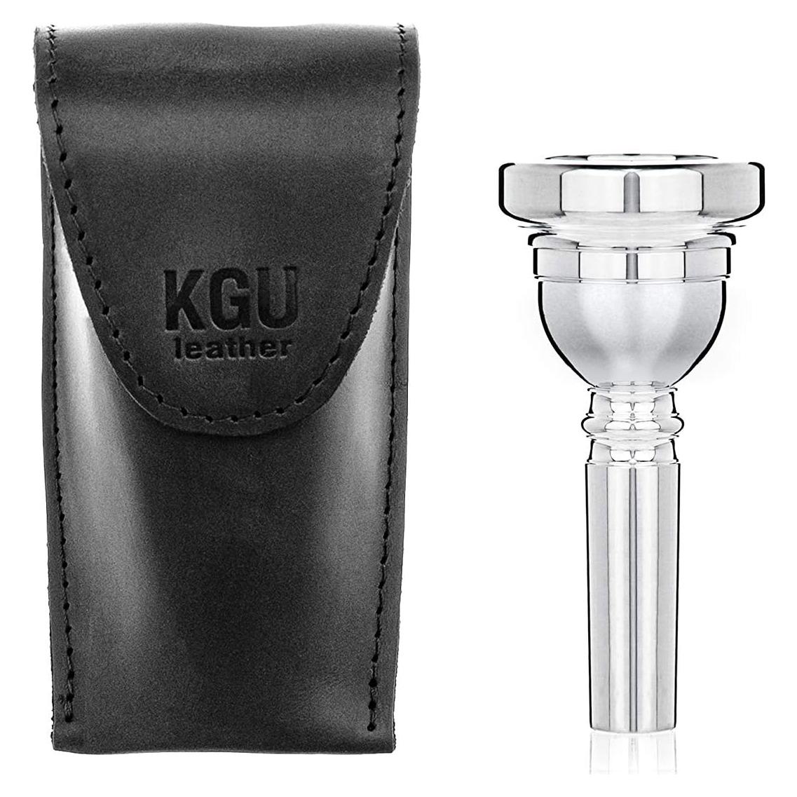 Funda para boquilla de trombón KGUBrass Cuero Crazy Horse Negro