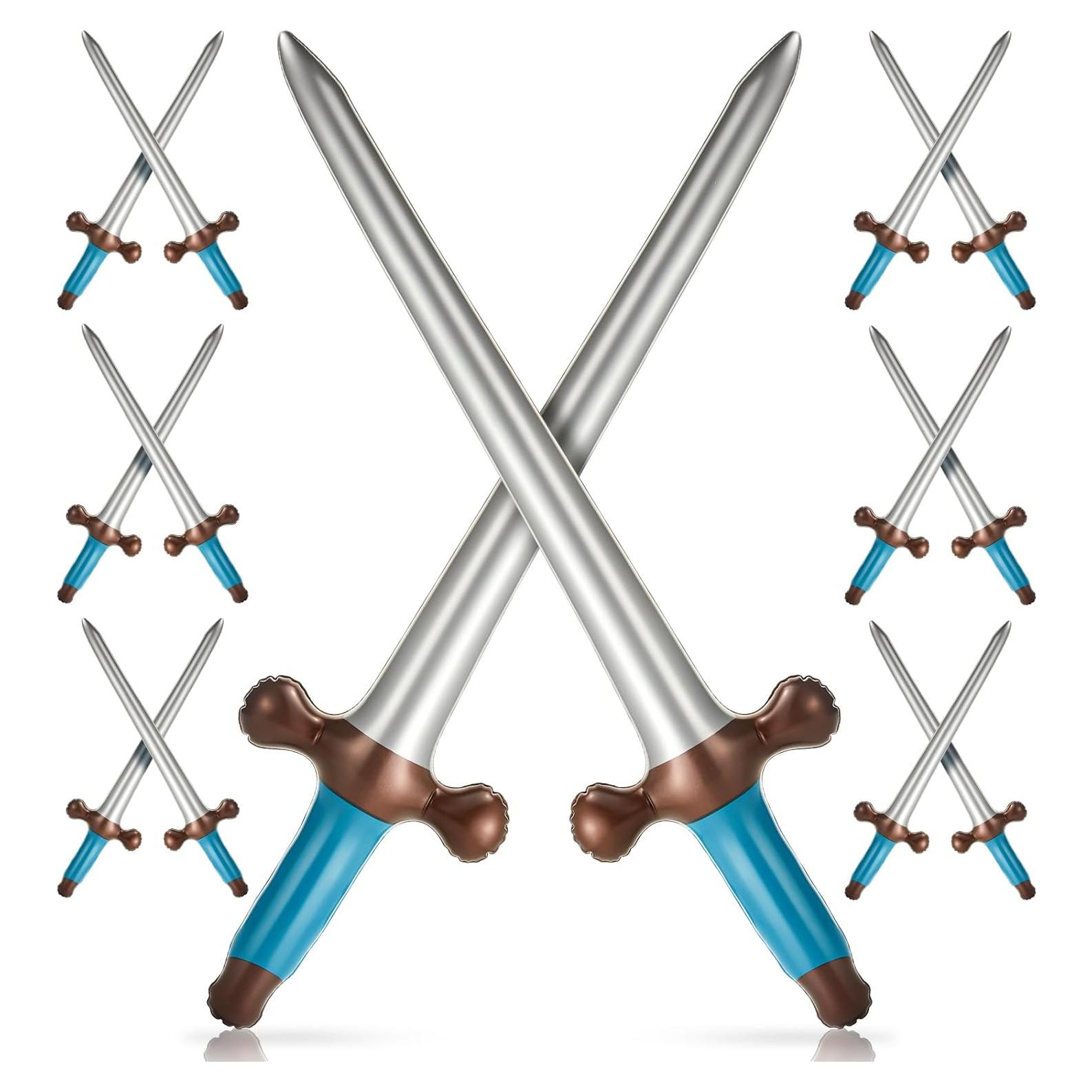 Outus 12 Pcs Inflatable Swords Inflatable Pirates Sword Pirate Party Favors for Theme Birthday Swimming Pool Party Cosplay Halloween Costume Accessories Stage Props, 24 Inch