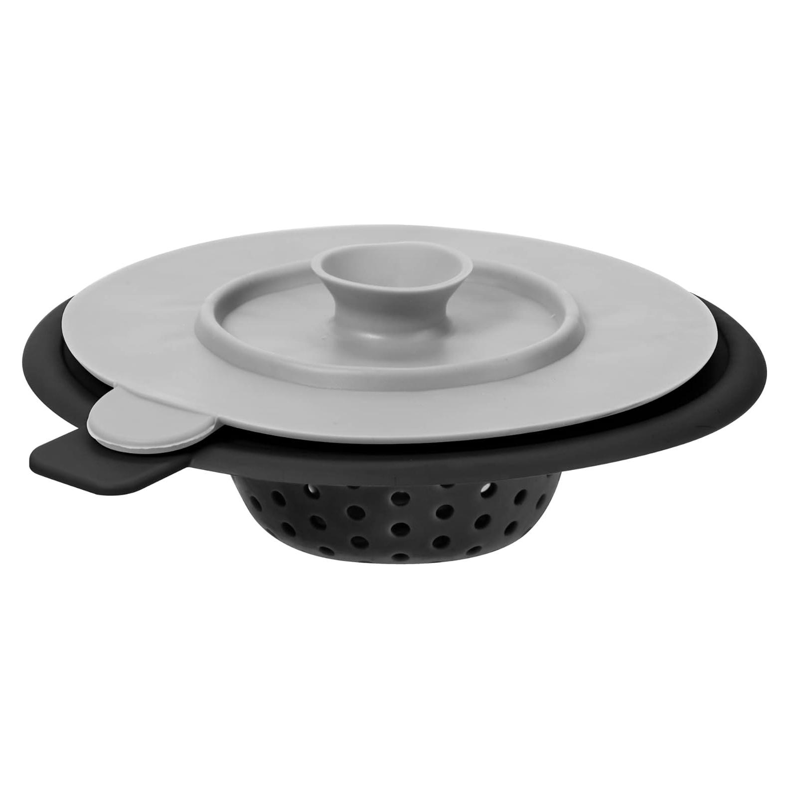 Conjunto colador y tapón de silicona OGGI 11.7 cm negro