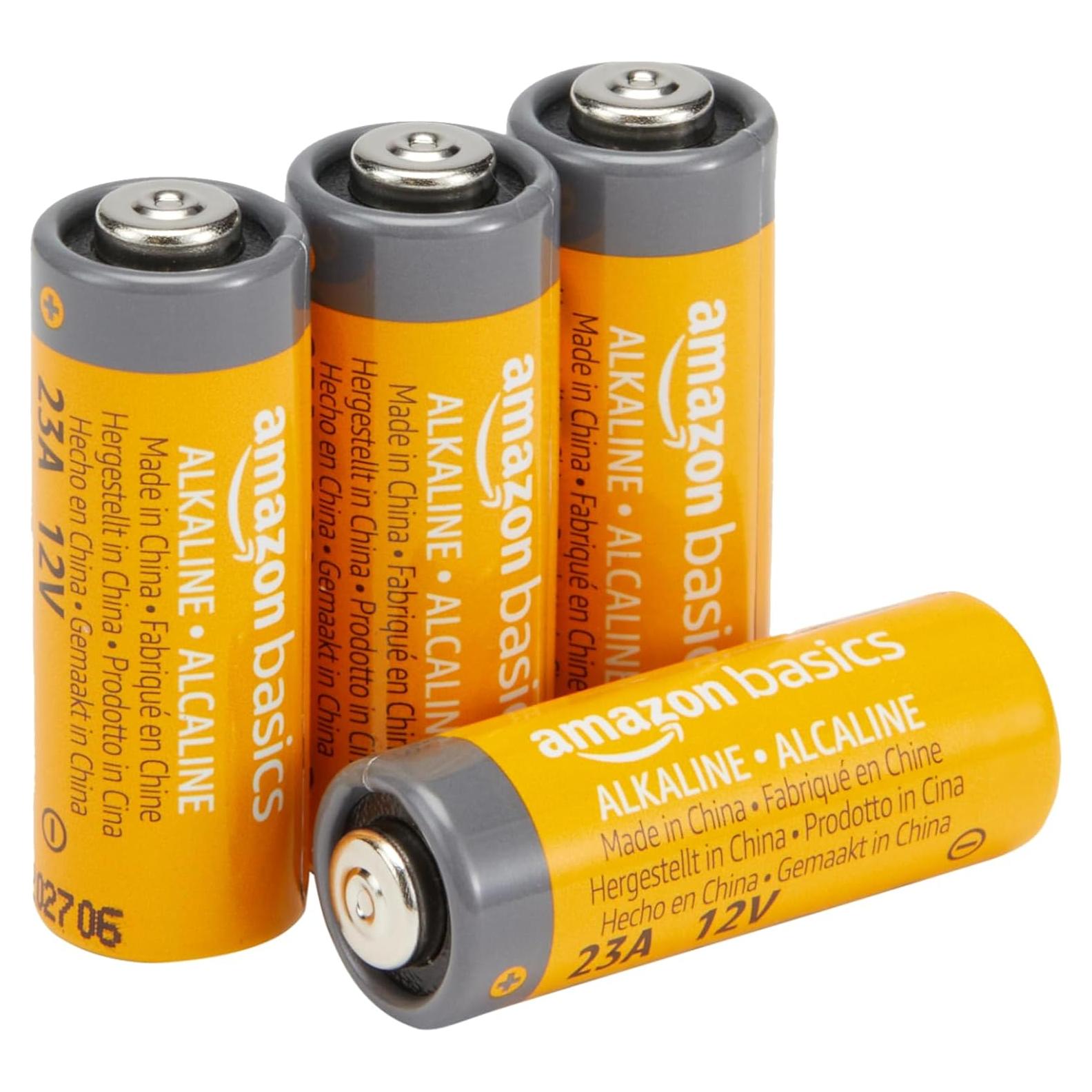 Baterías Alcalinas 23A Amazon Basics Paquete de 4