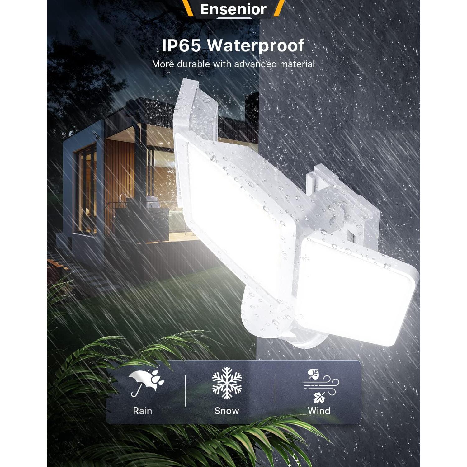 Luz de Seguridad Solar Ensenior 3 Cabezas 1800LM IP65