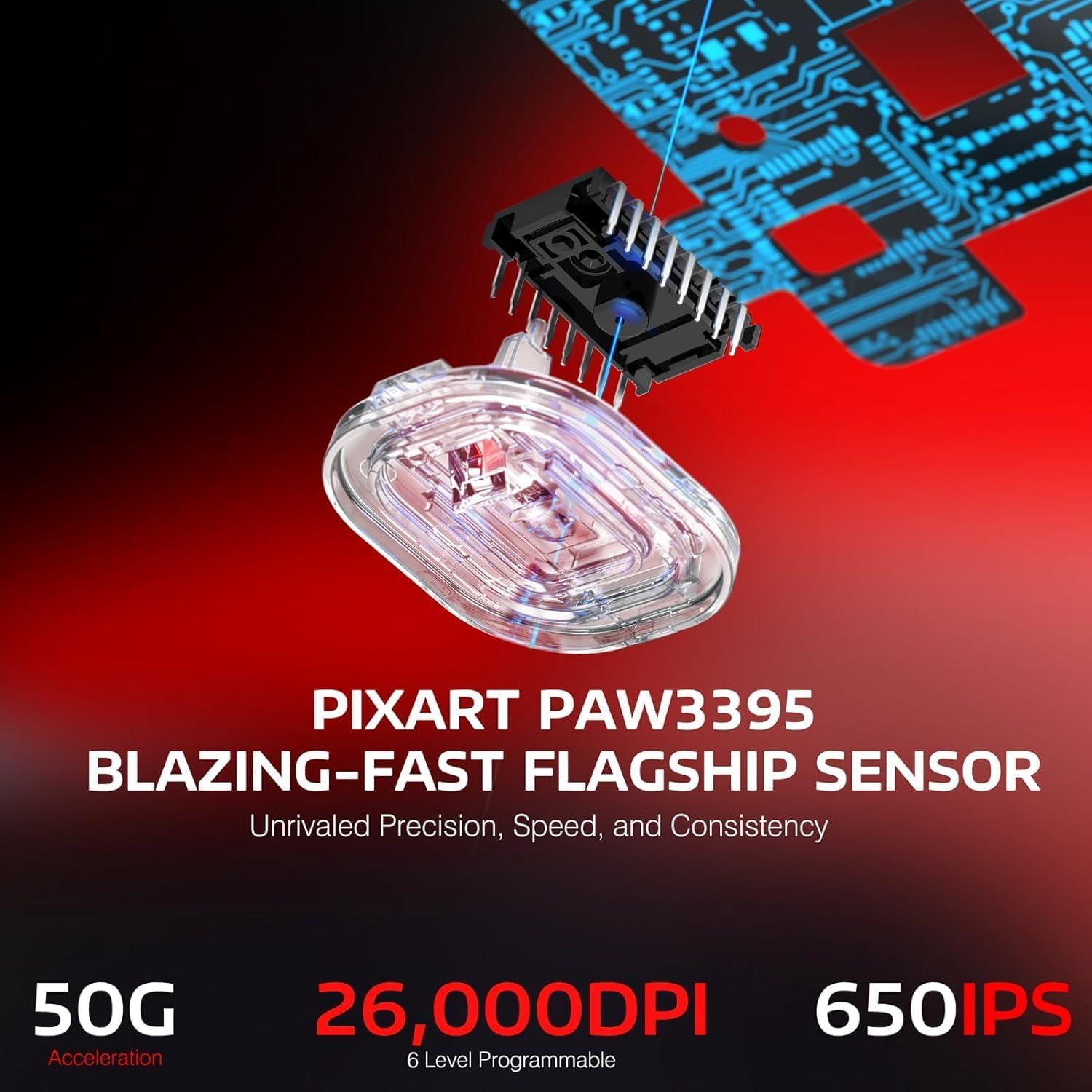 Ratón Gaming Inalámbrico MANBASNAKE X3 49g Bluetooth 26K DPI