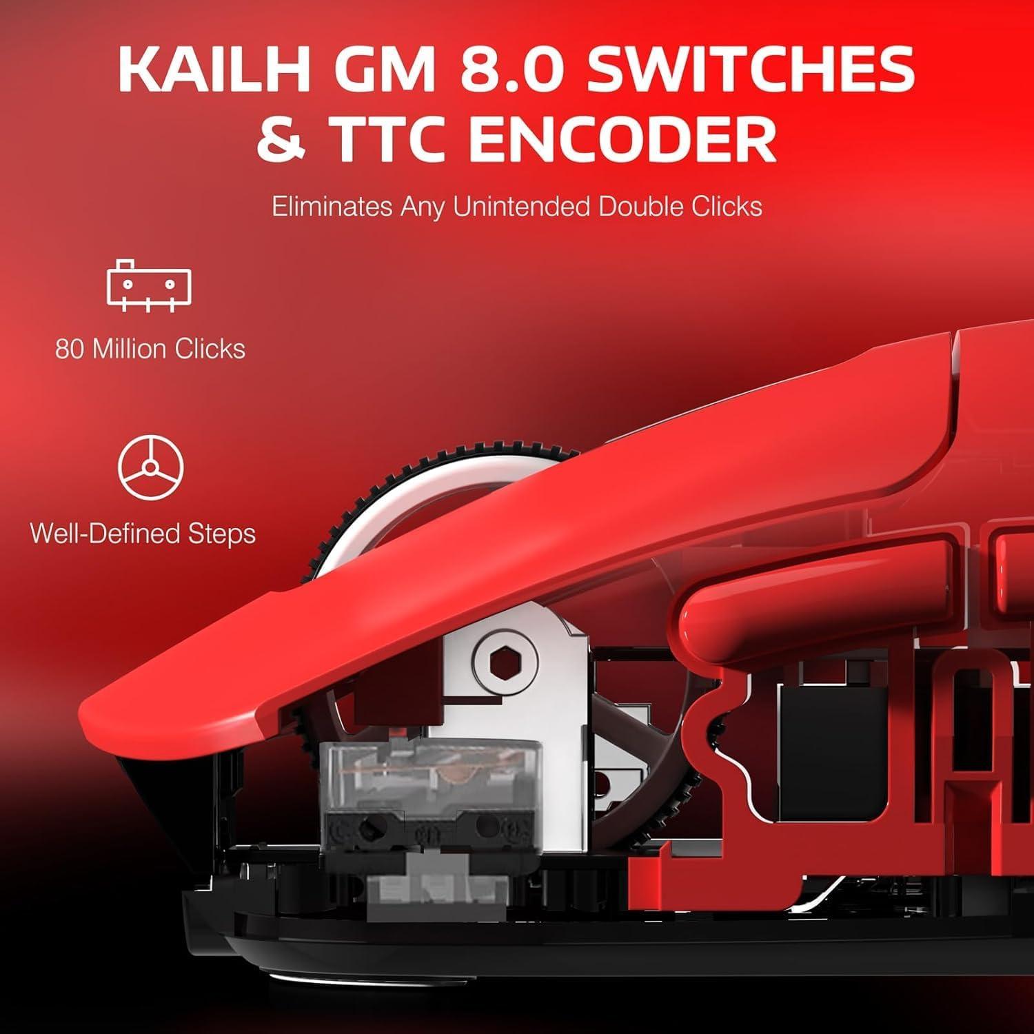 Ratón Gaming Inalámbrico MANBASNAKE X3 49g Bluetooth 26K DPI