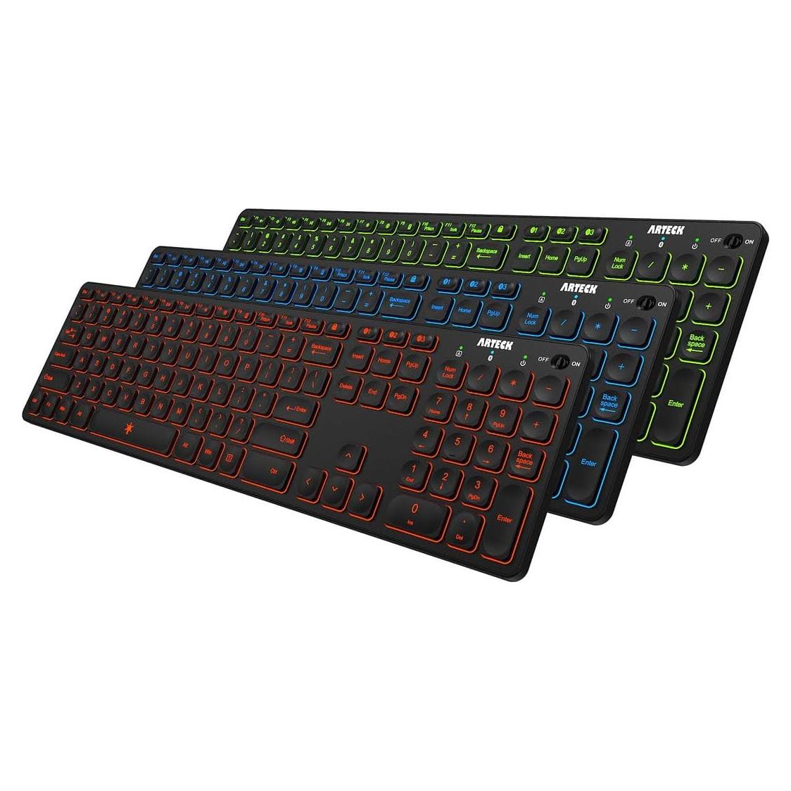 Teclado Inalámbrico Bluetooth Arteck con Retroiluminación 7 Colores