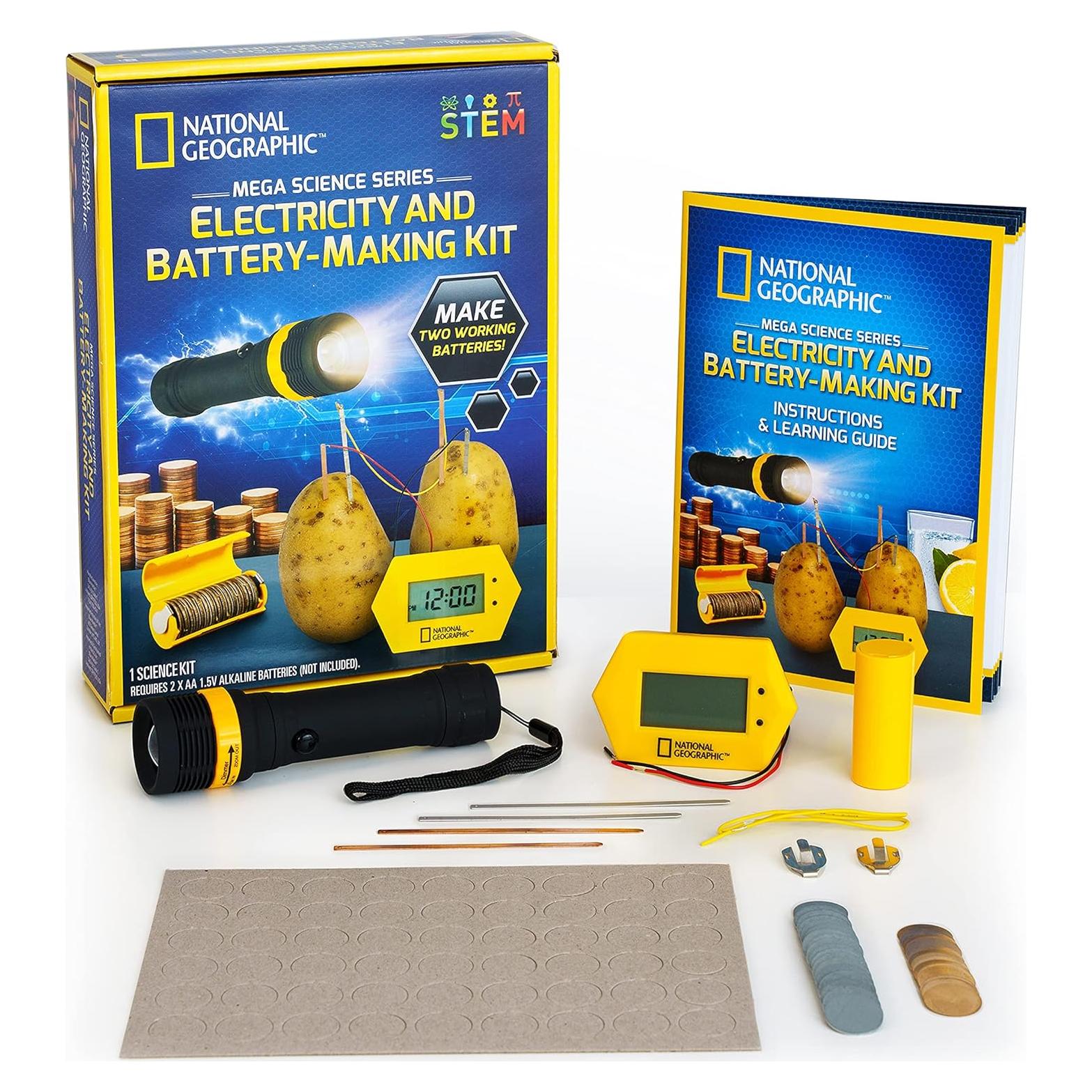 Kit de Baterías National Geographic - Reloj y Linterna STEM