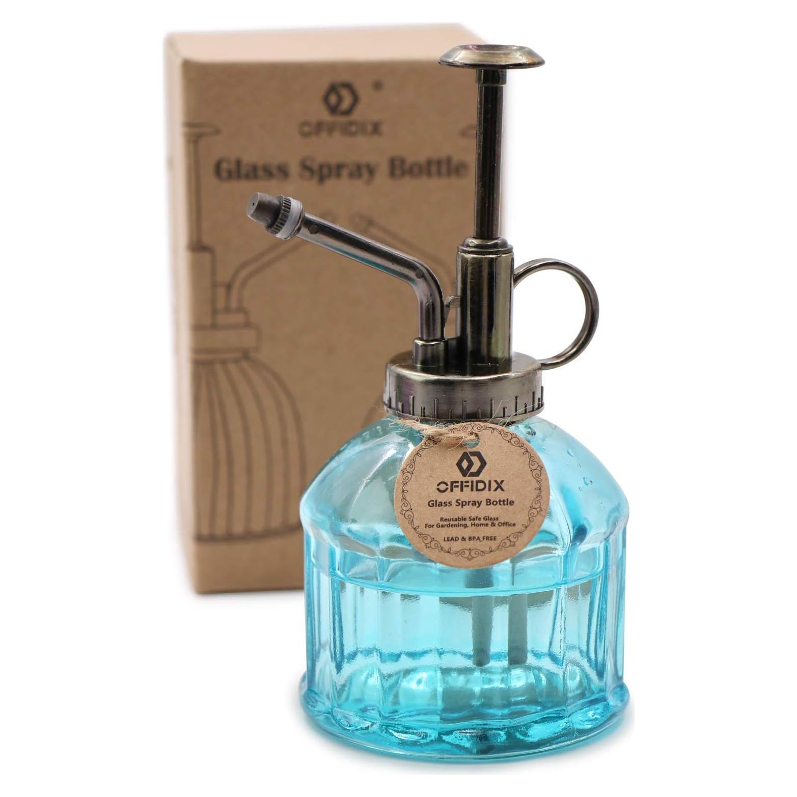 Botella Spray Vidrio OFFIDIX 200ml Azul Regadera Plantas