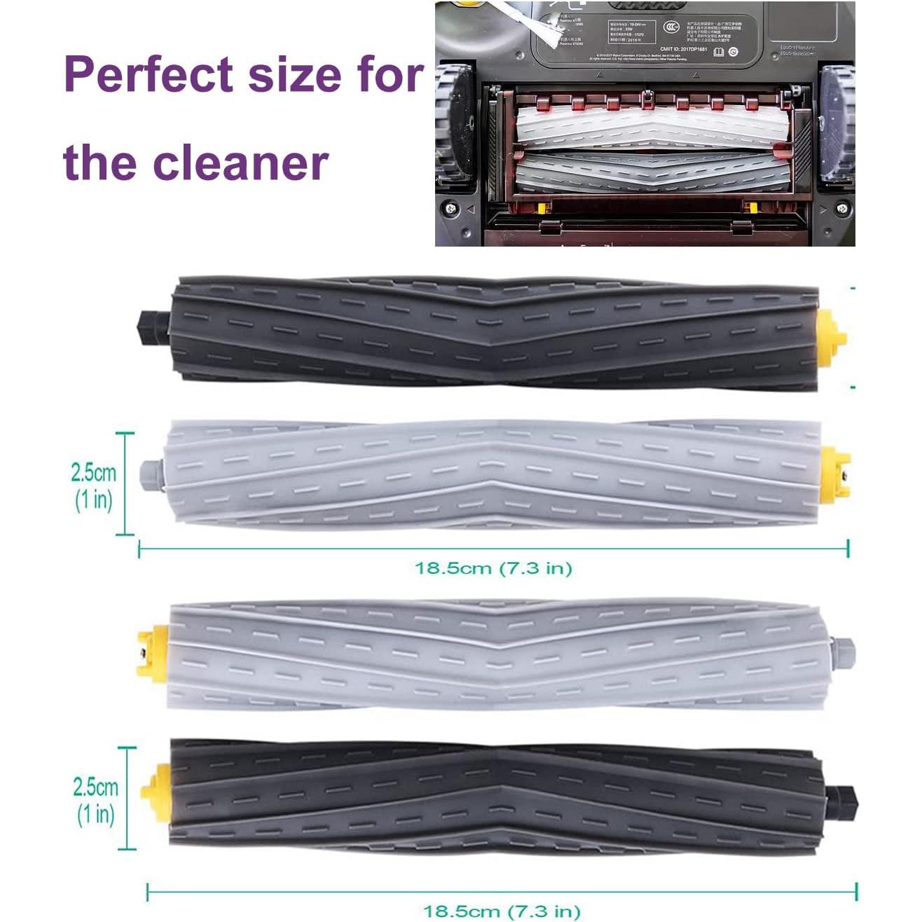 Rubber Roller Brushes,Replacement Parts for irobot Roomba 800 & 900 Series, Roomba 800 850 860 861 866 870 880 890 900 980 985 Vacuum,Roomba Accessories 2 Sets of Debris Extractor