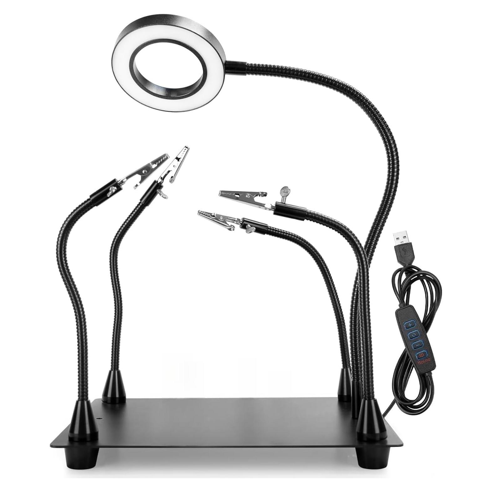 Estación de Soldadura OBDMONSTER con Lupa 5X y 4 Brazos