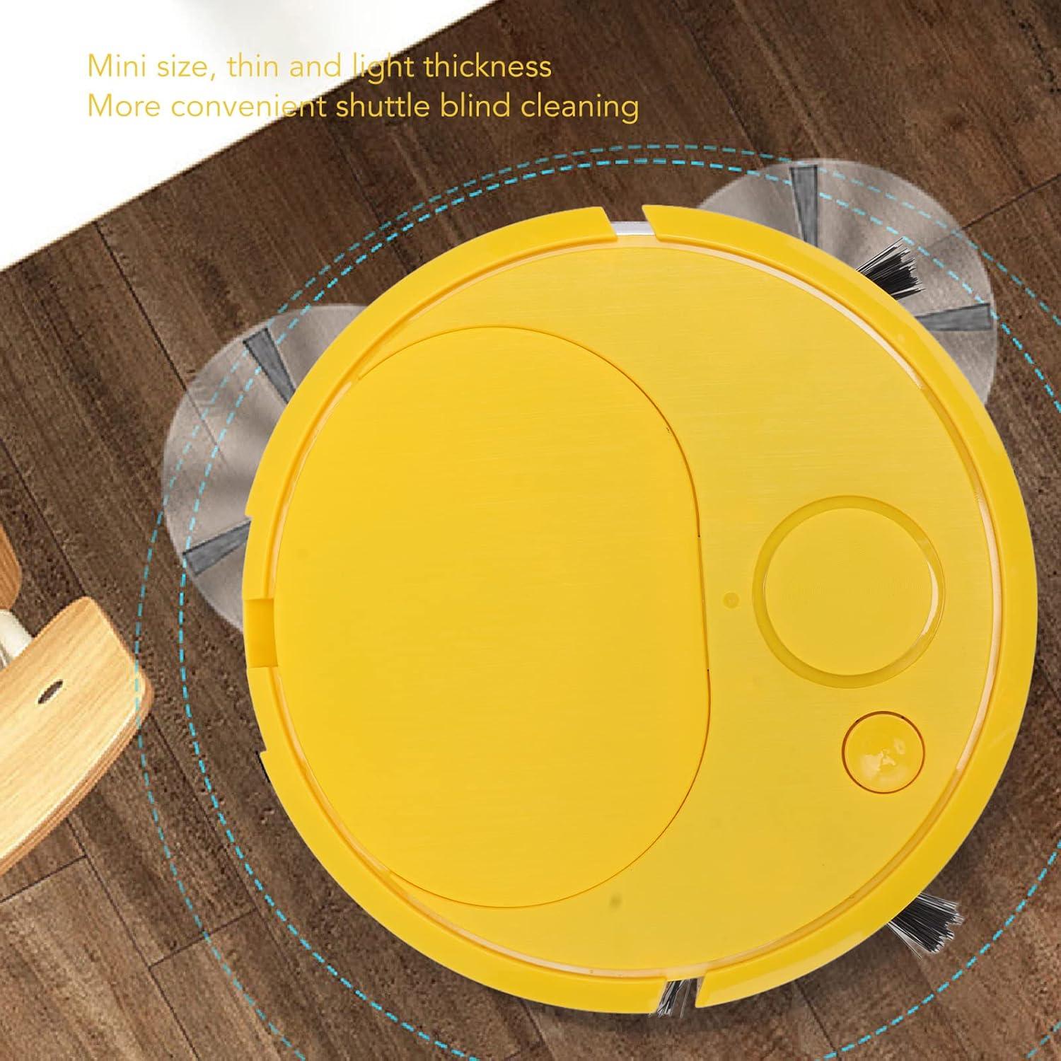 Smart Sweeping Robot , Mini Robot Vacuums Multi Filtration ABS Multifunctional 5V USB Charging for Tile for Marble Mini Vacuum Robot(Yellow)