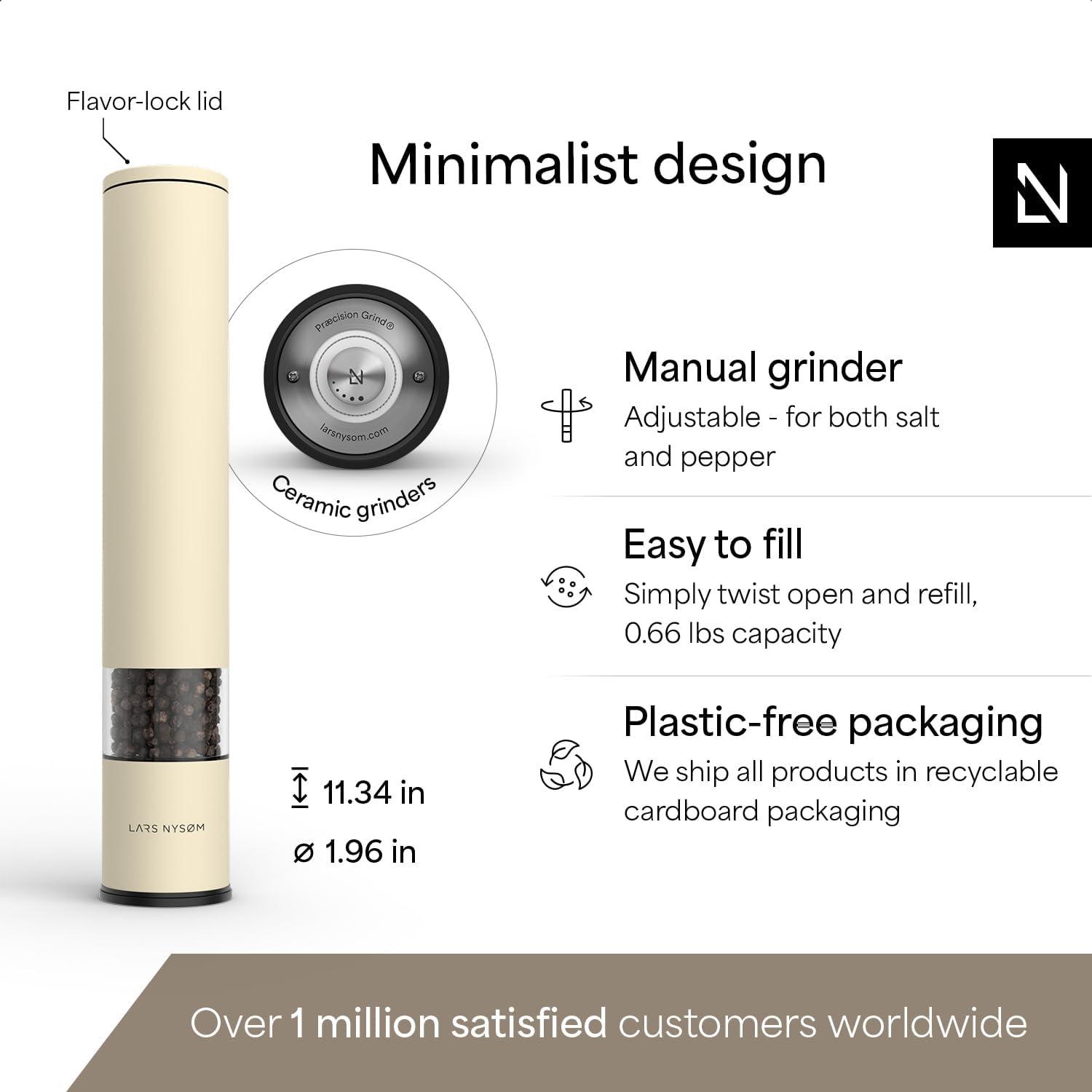 Molinillo de Sal y Pimienta Manual LARS NYSØM XL Cerámica Beige