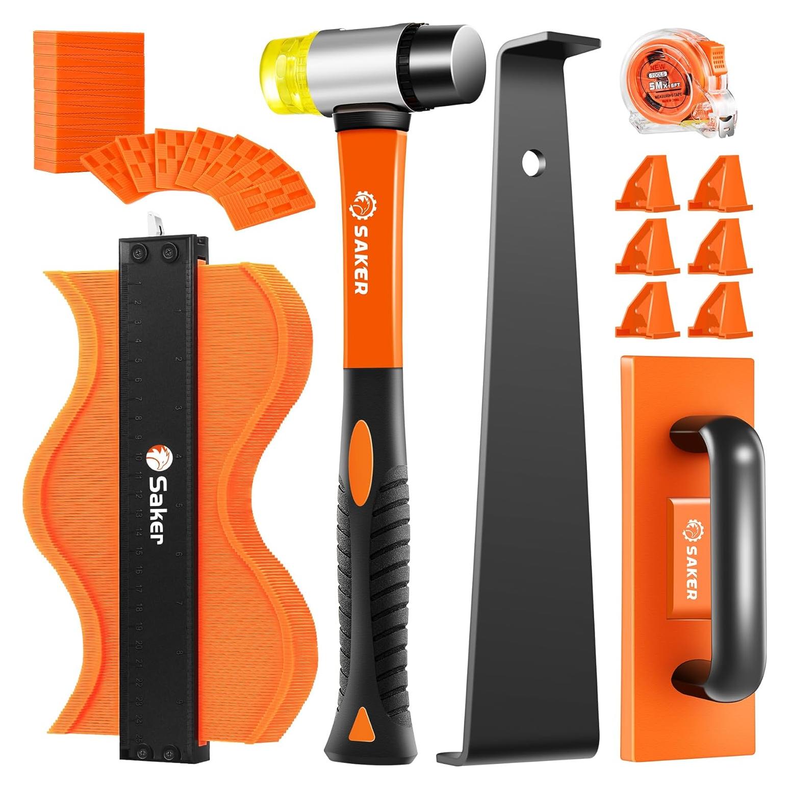 Kit de Instalación de Suelos Saker 65 Piezas 10 cm Contorno