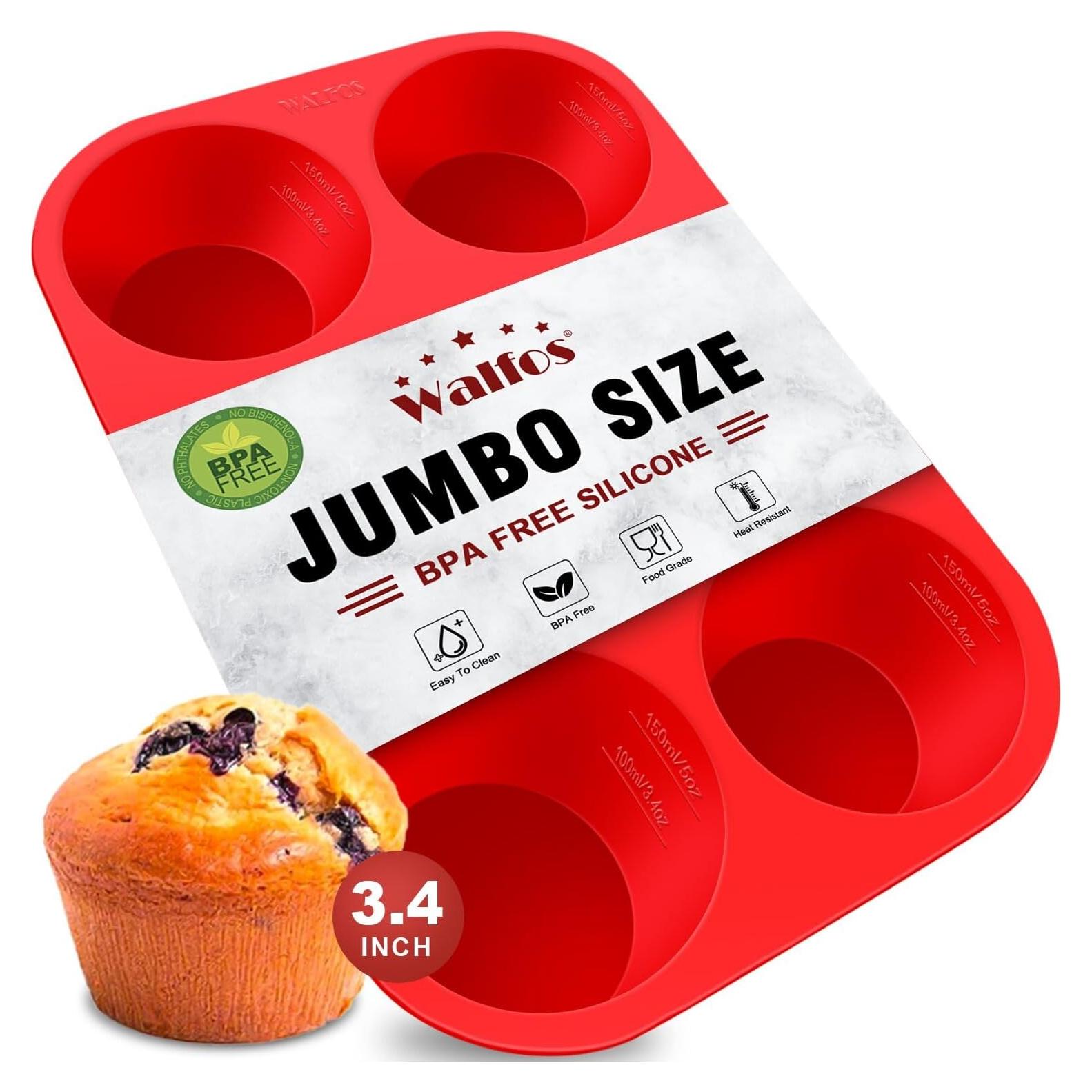 Molde de Silicona para Muffin Jumbo Walfos 6 Tazas Antiadherente