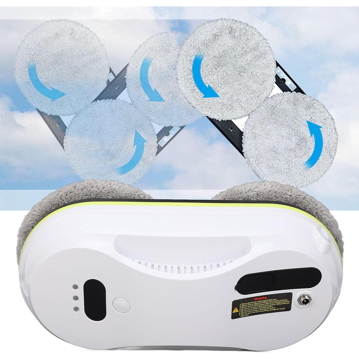 Hilitand Robotic Window Cleaner Full Automatic Cleaning with Intelligent Path Planning, Water Spray Window Cleaning Robot, Remote Control (US Plug 100-240V)